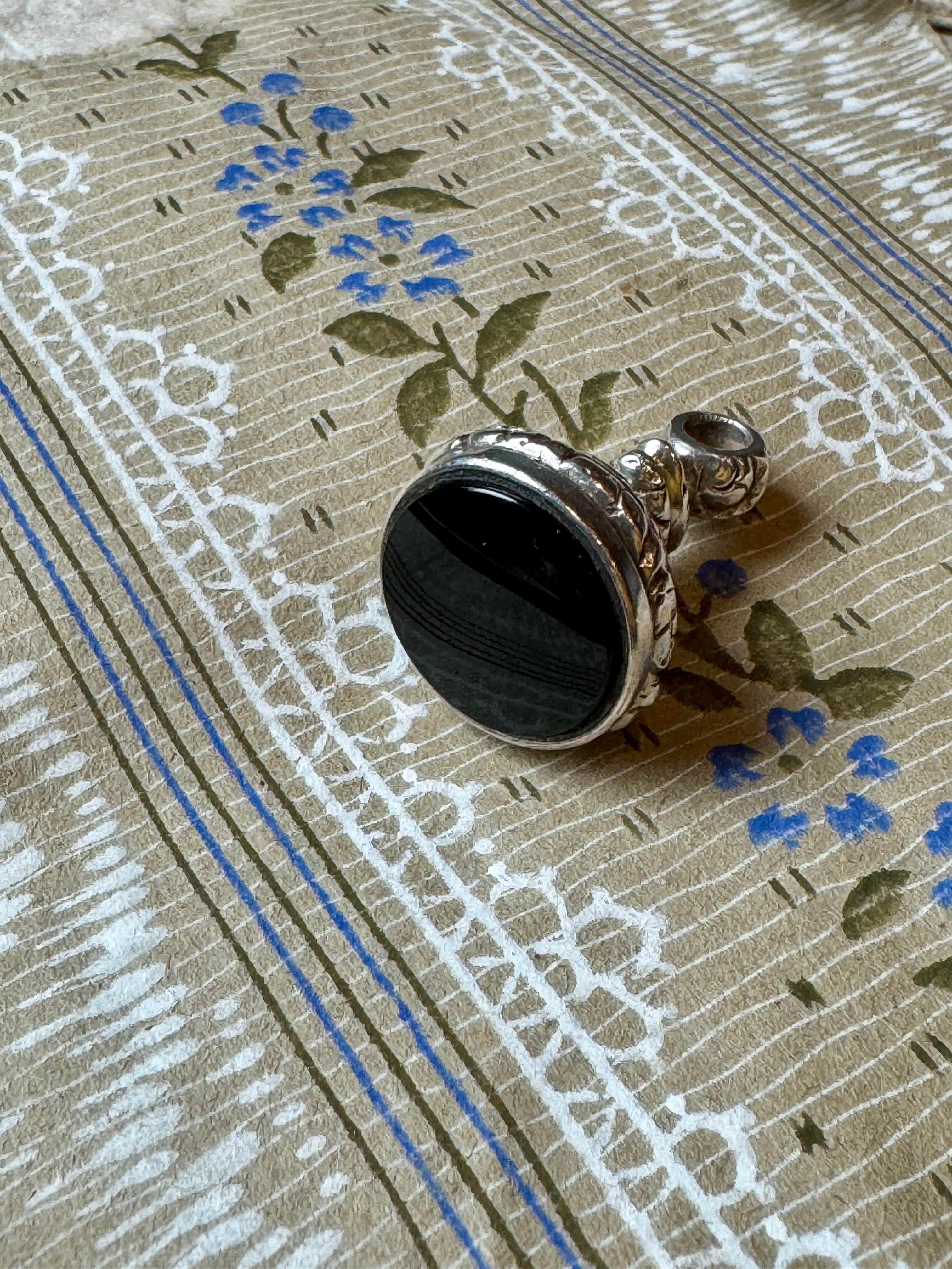 Large Antique Onyx Fob/Pendant/Seal