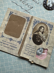 Antique Saint Therese Scapular and Relic from France