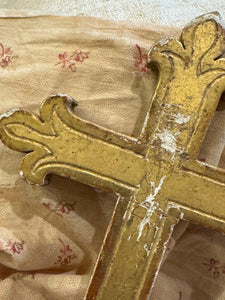 19th-century French Gilded Gesso Cross