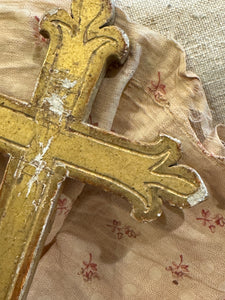 19th-century French Gilded Gesso Cross