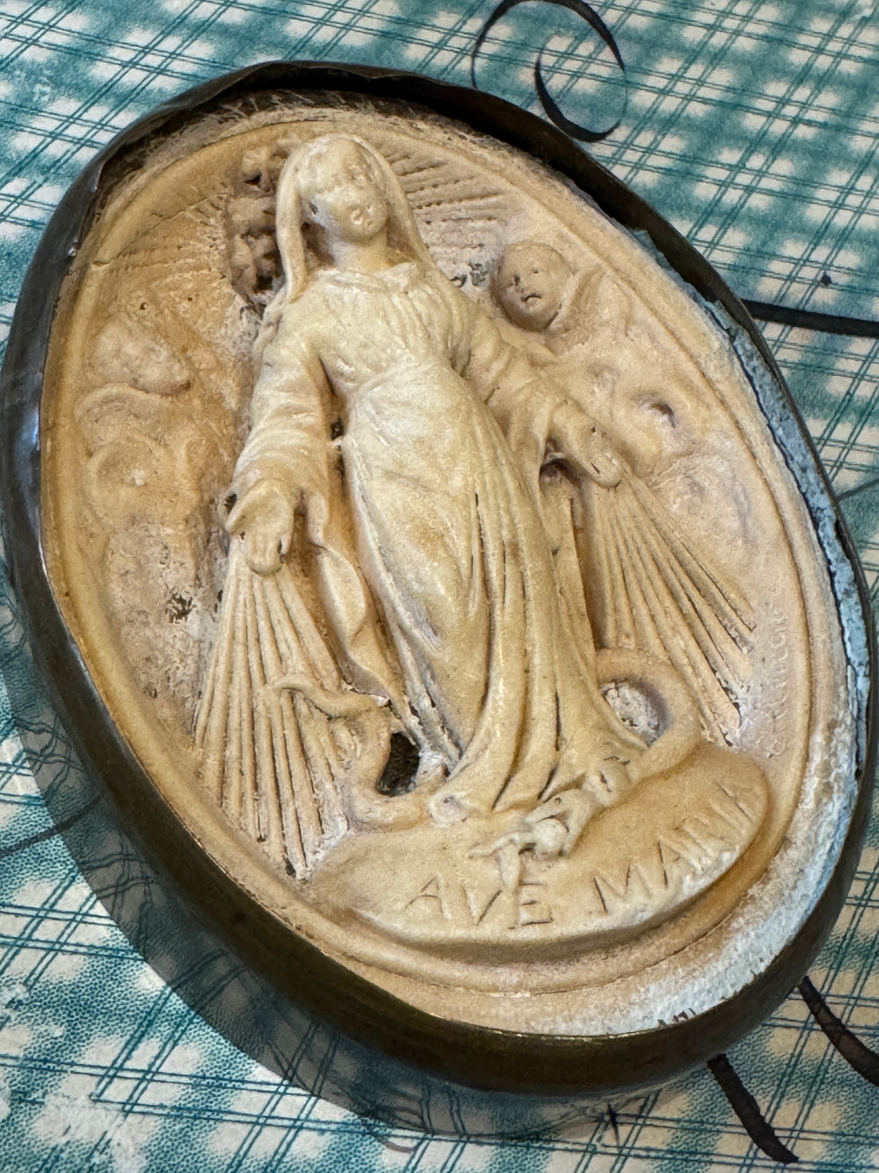 Beautiful Meerschaum 1800s French Religious Icon