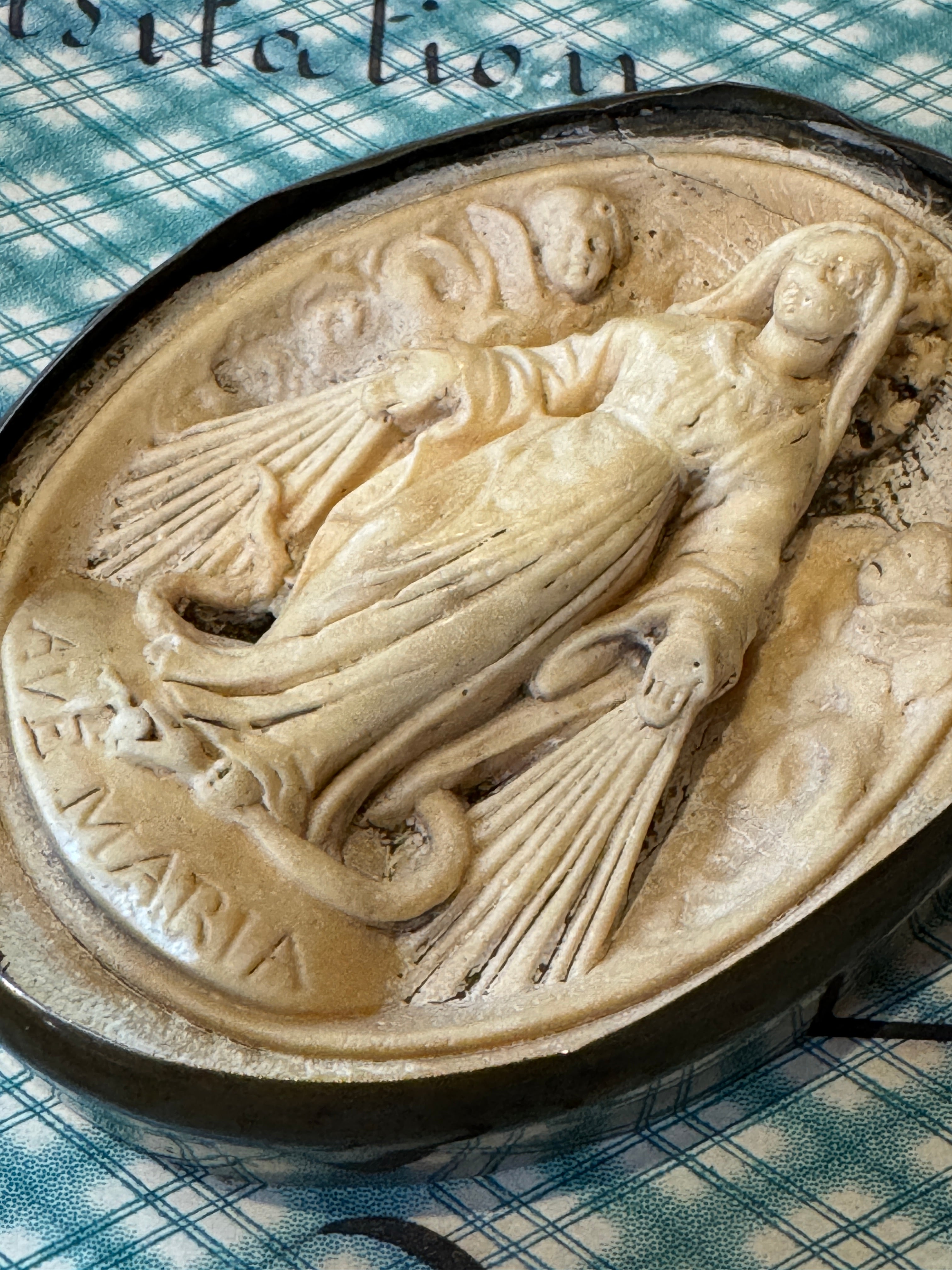 Beautiful Meerschaum 1800s French Religious Icon
