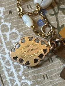 Antique French Rosary Piece with Small Medals