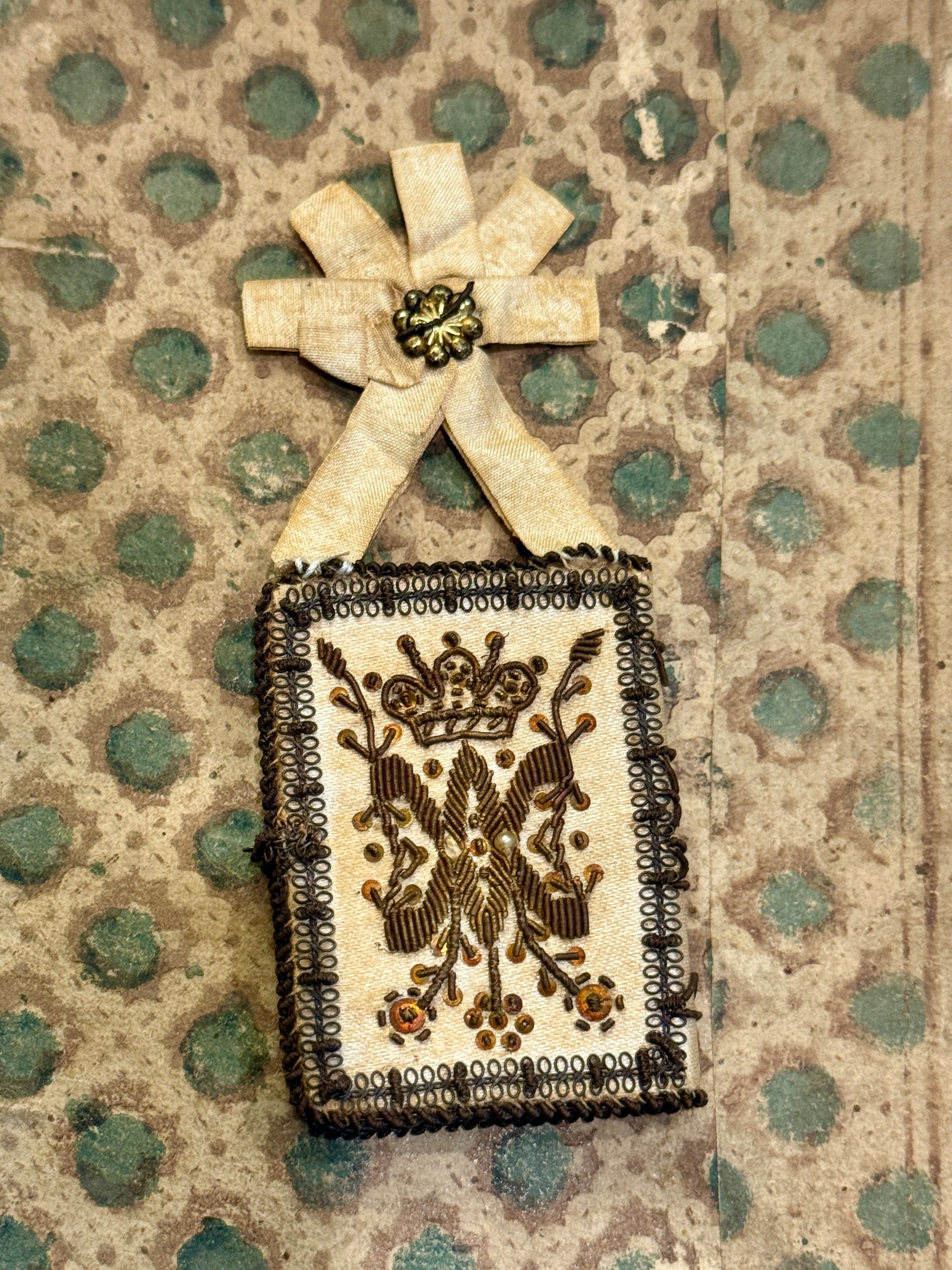 1800s Antique Scapular from France, Italy, or Spain