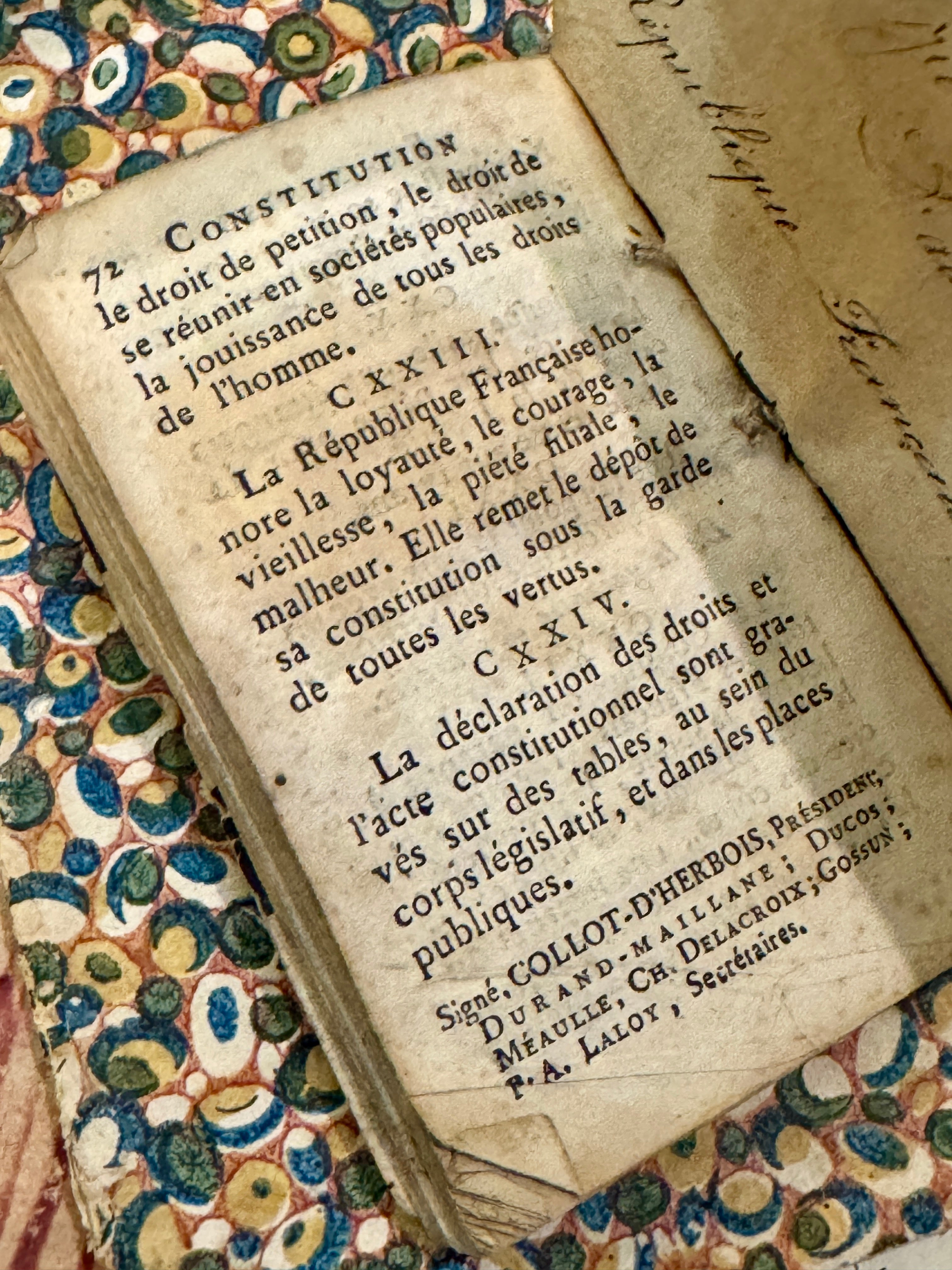 Antique 1793 French Dominote Constitution Book