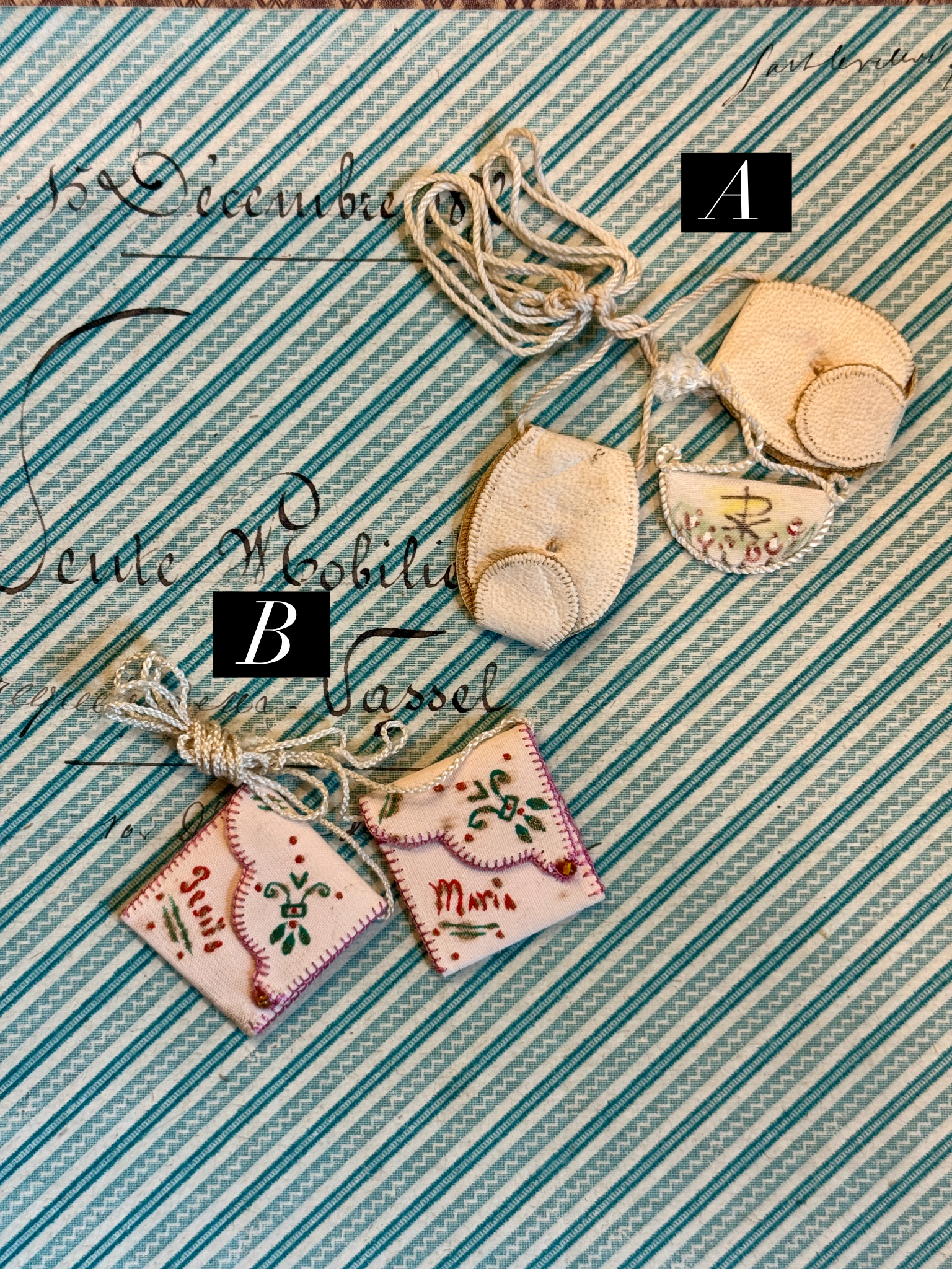 Antique Scapulars from France, Italy, and Spain
