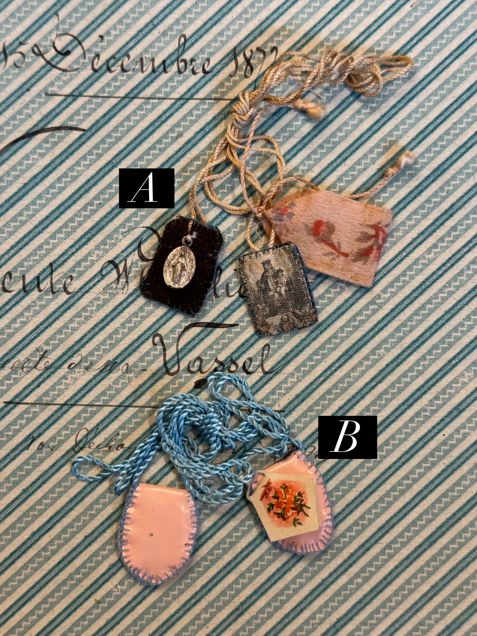 Antique Scapulars from France, Italy, and Spain