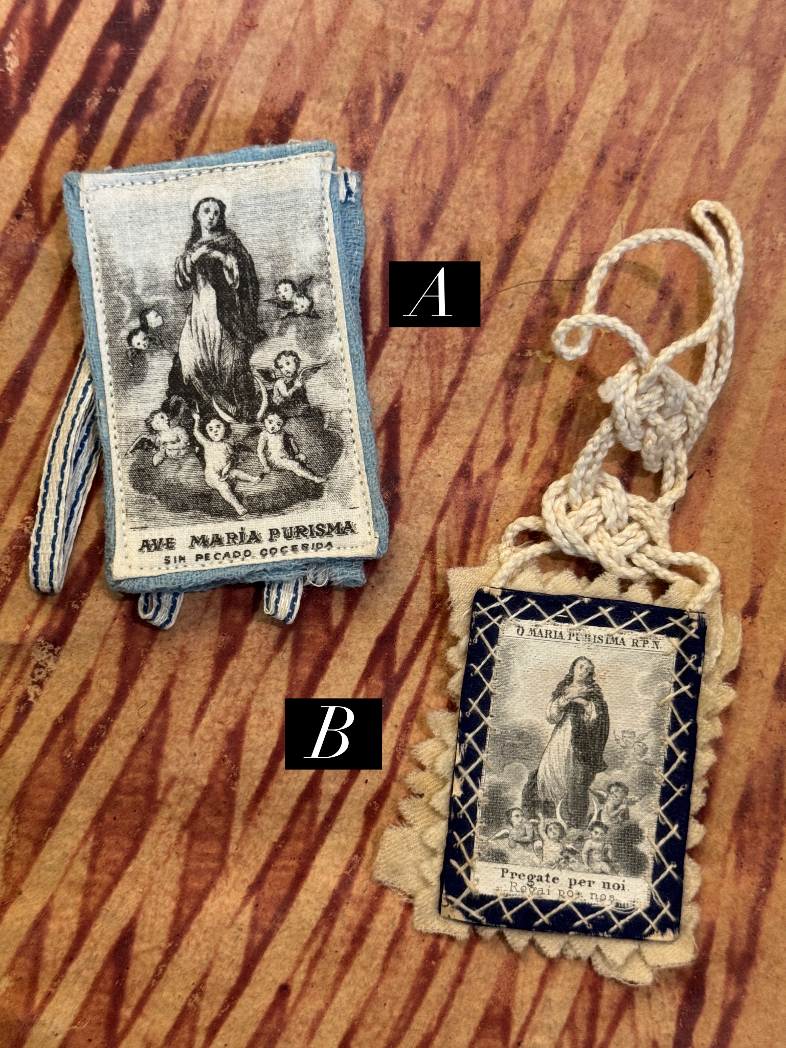 Antique Scapulars from France, Italy, and Spain