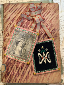 1800s Antique Scapular from France, Italy, or Spain
