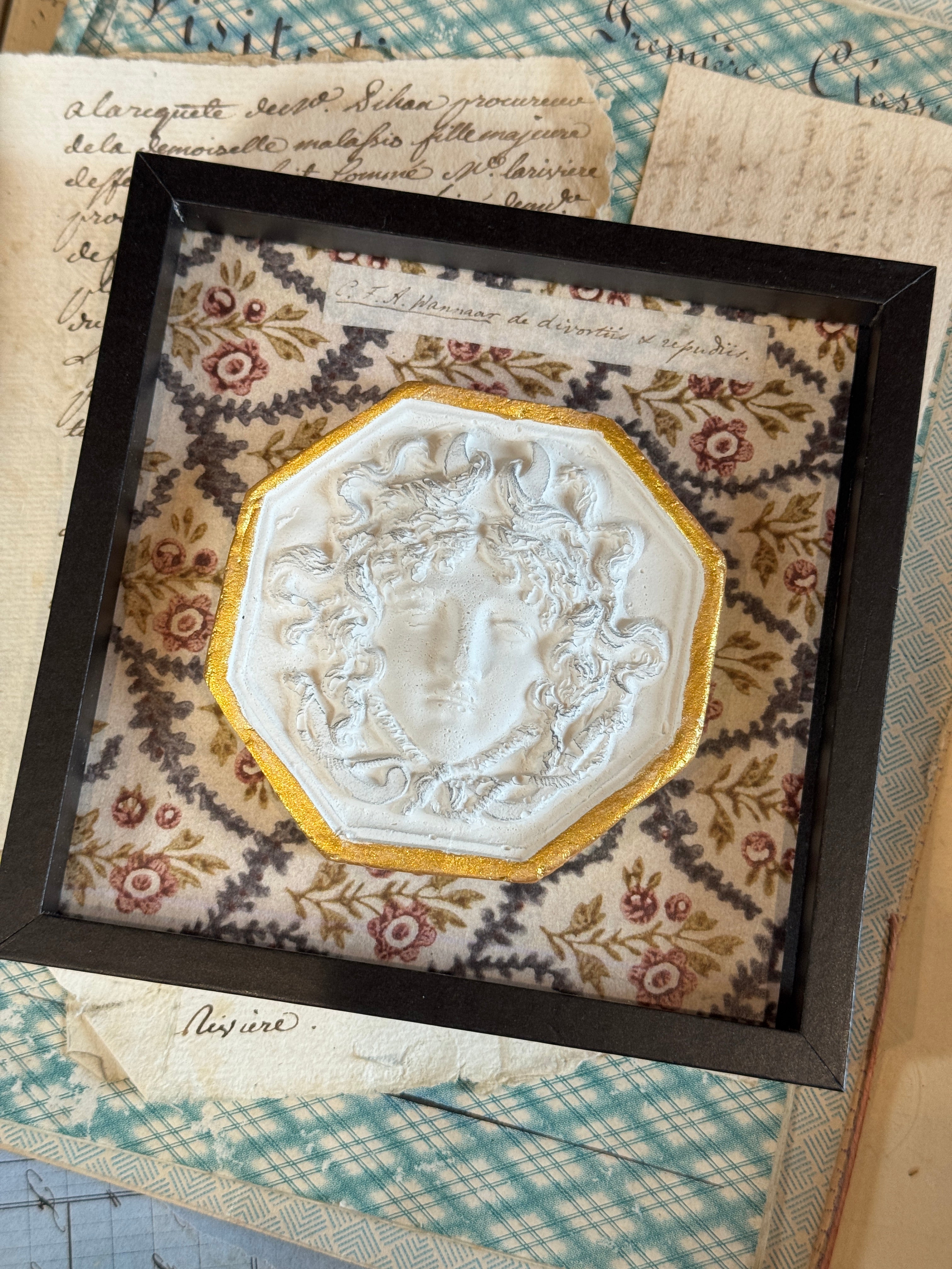 Hanging or Sitting Framed Medusa Intaglio