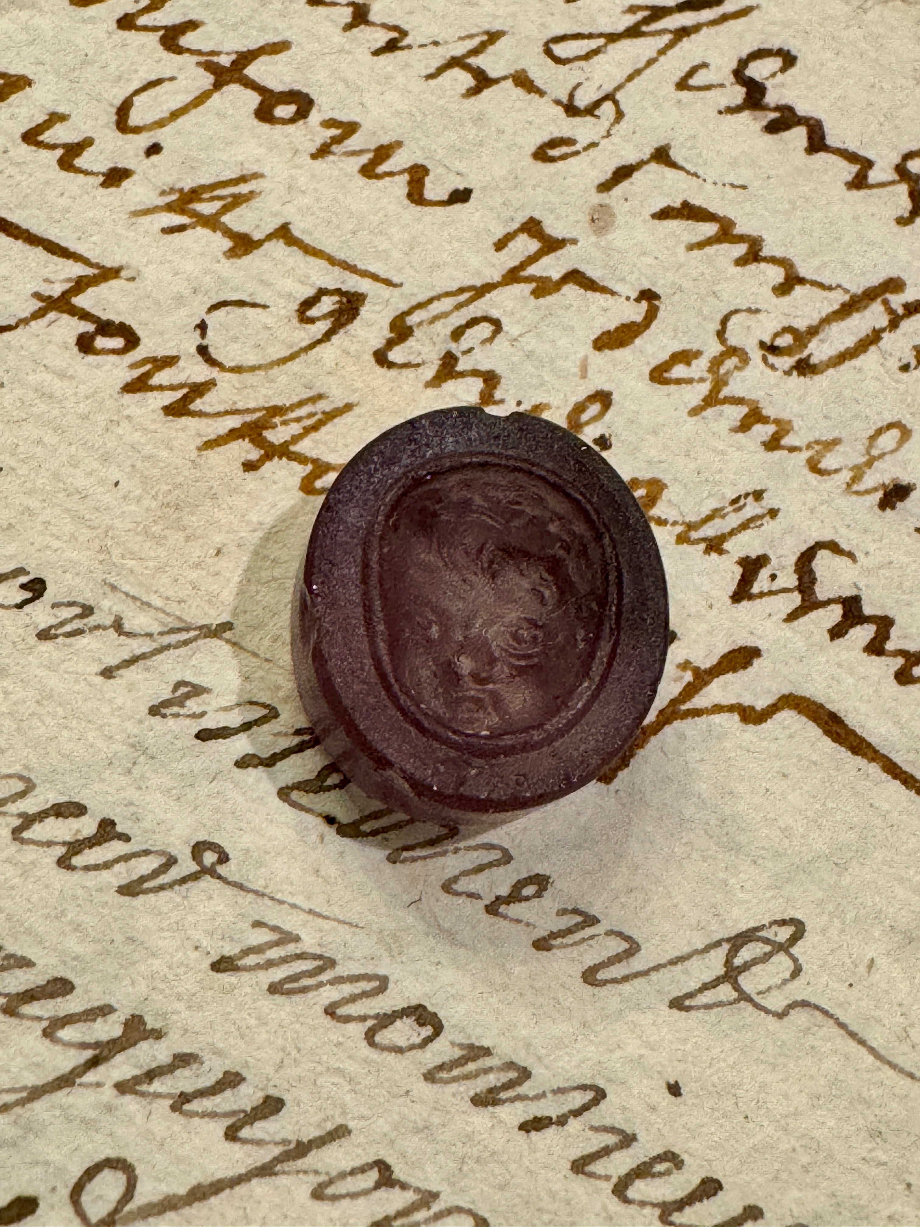 Rare 18th century Georgian Face of Putti/Cherub Seal