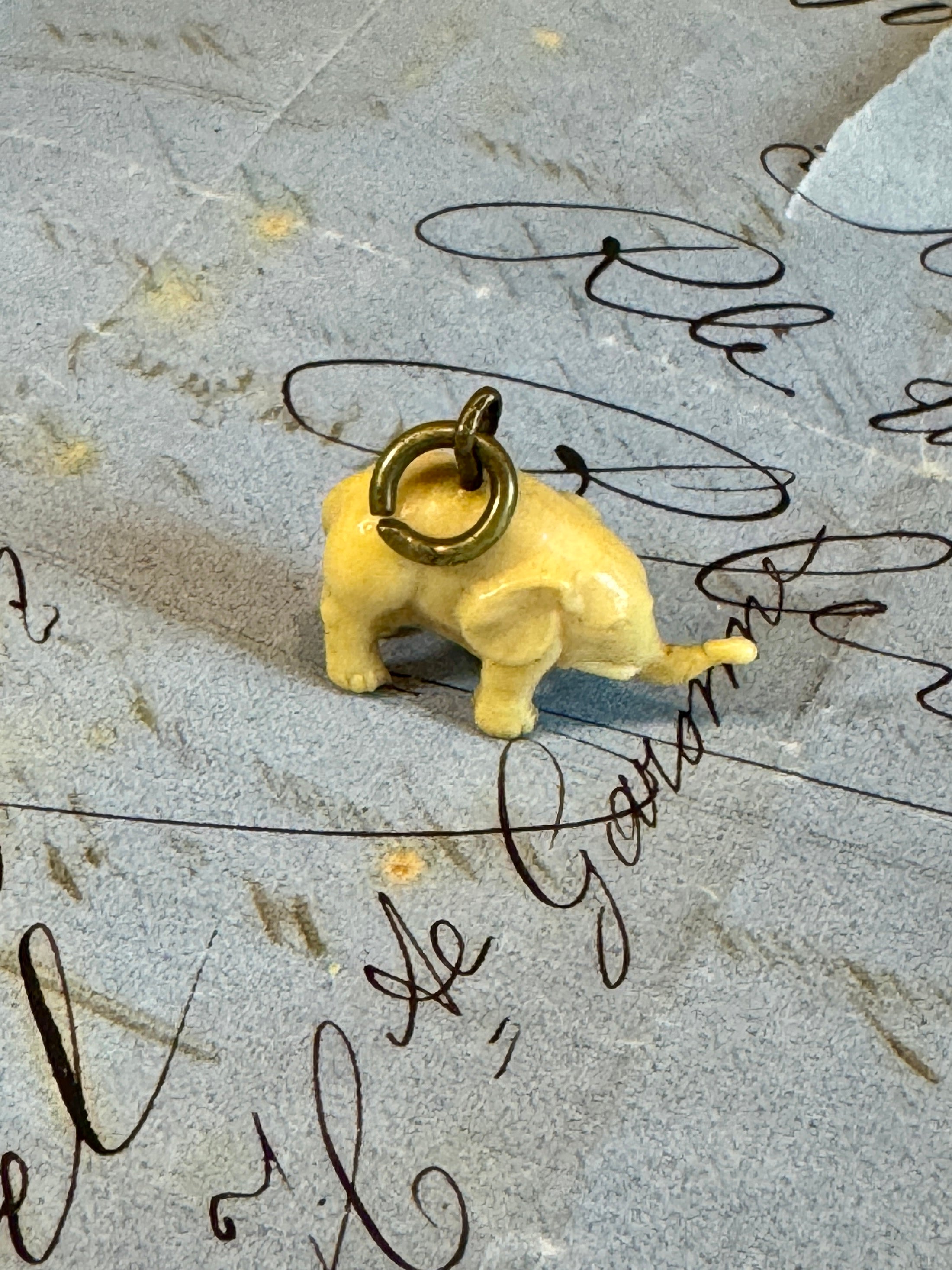 Vintage French Celluloid Elephant Charm/Pendant