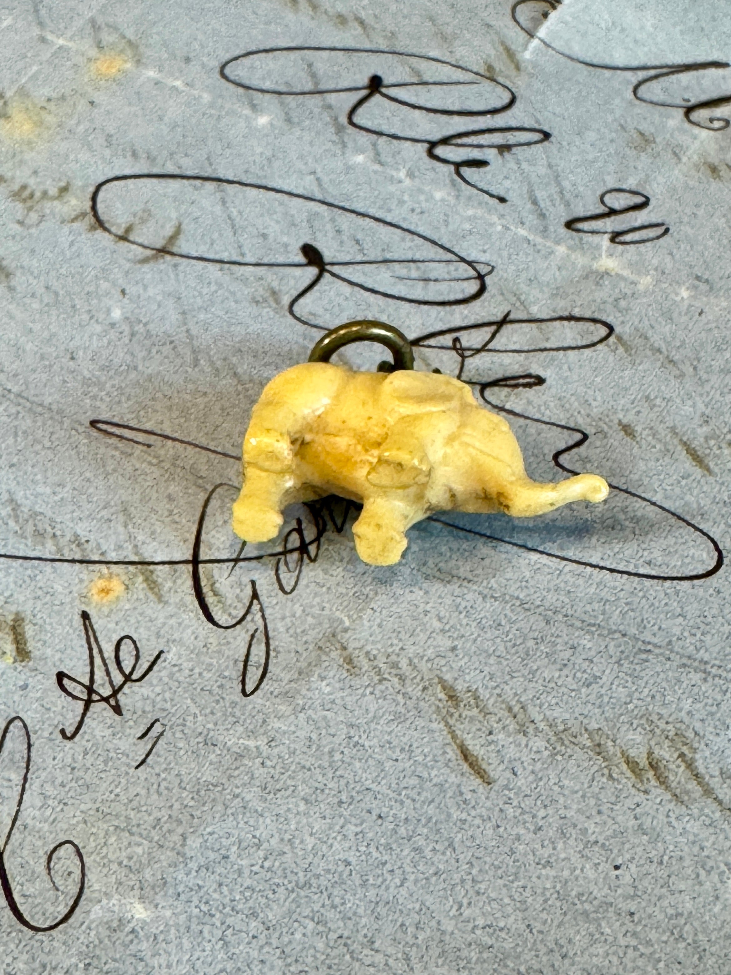 Vintage French Celluloid Elephant Charm/Pendant