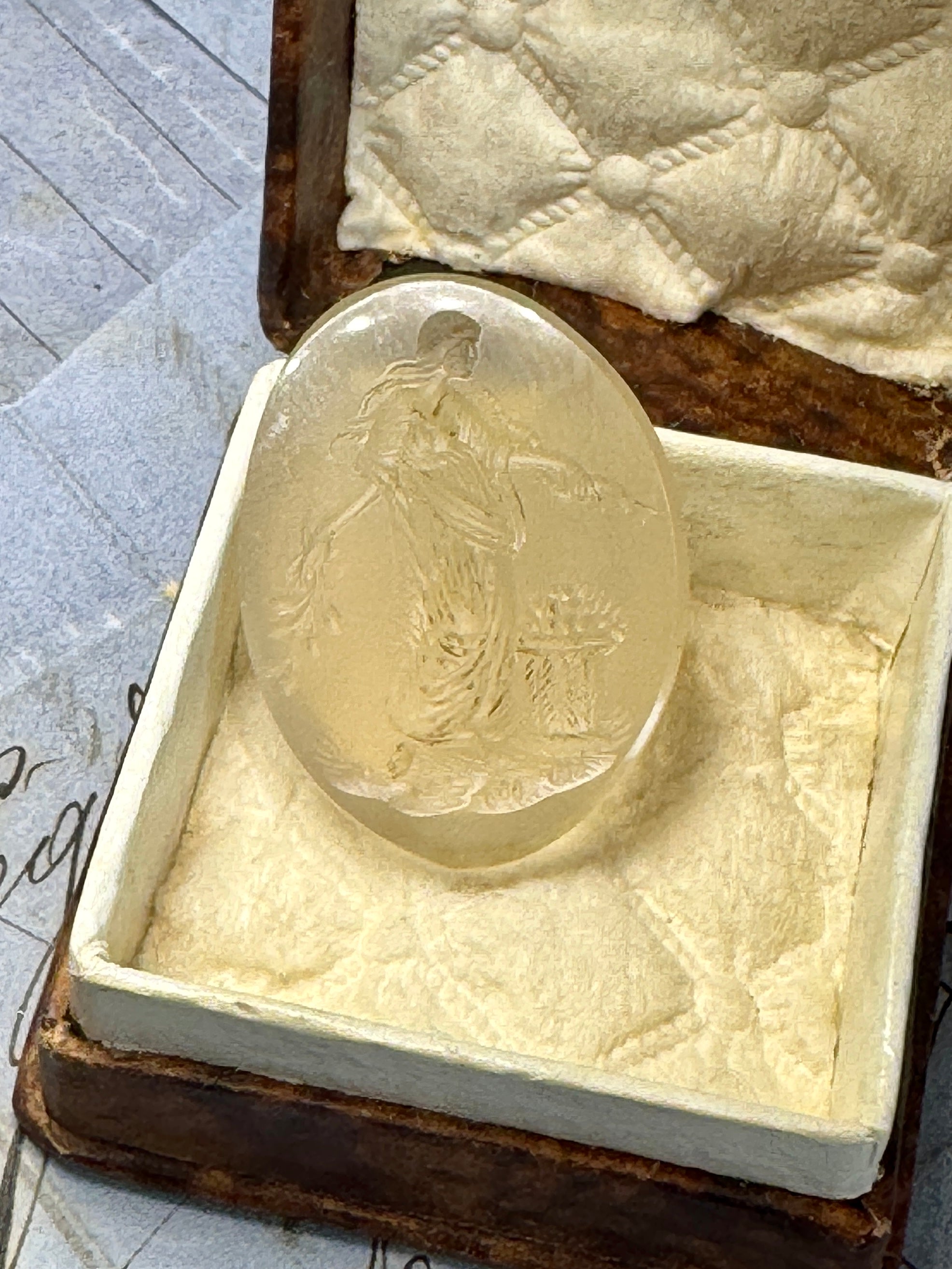 Antique Victorian Agate Intaglio Seal of Athena