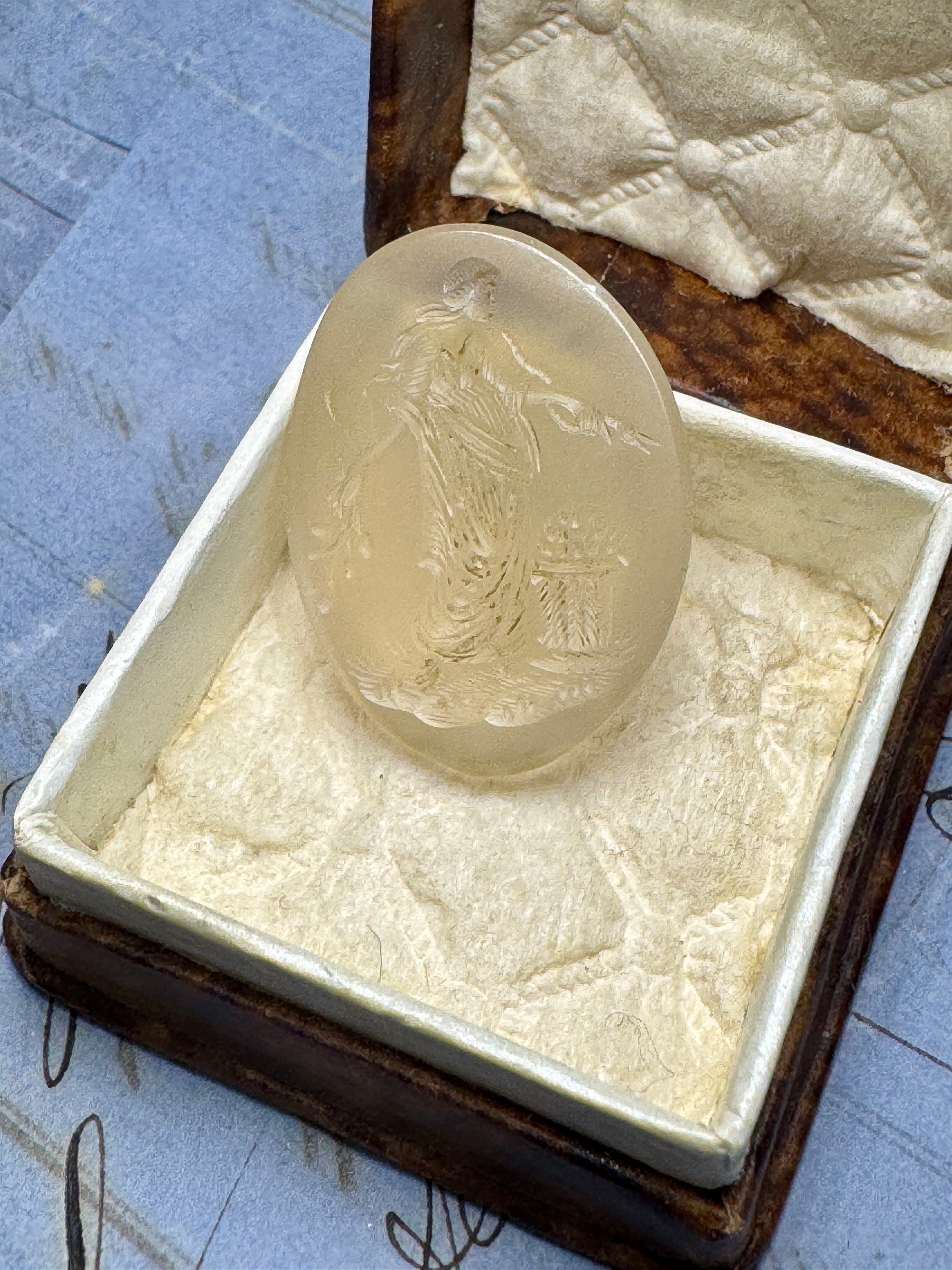 Antique Victorian Agate Intaglio Seal of Athena