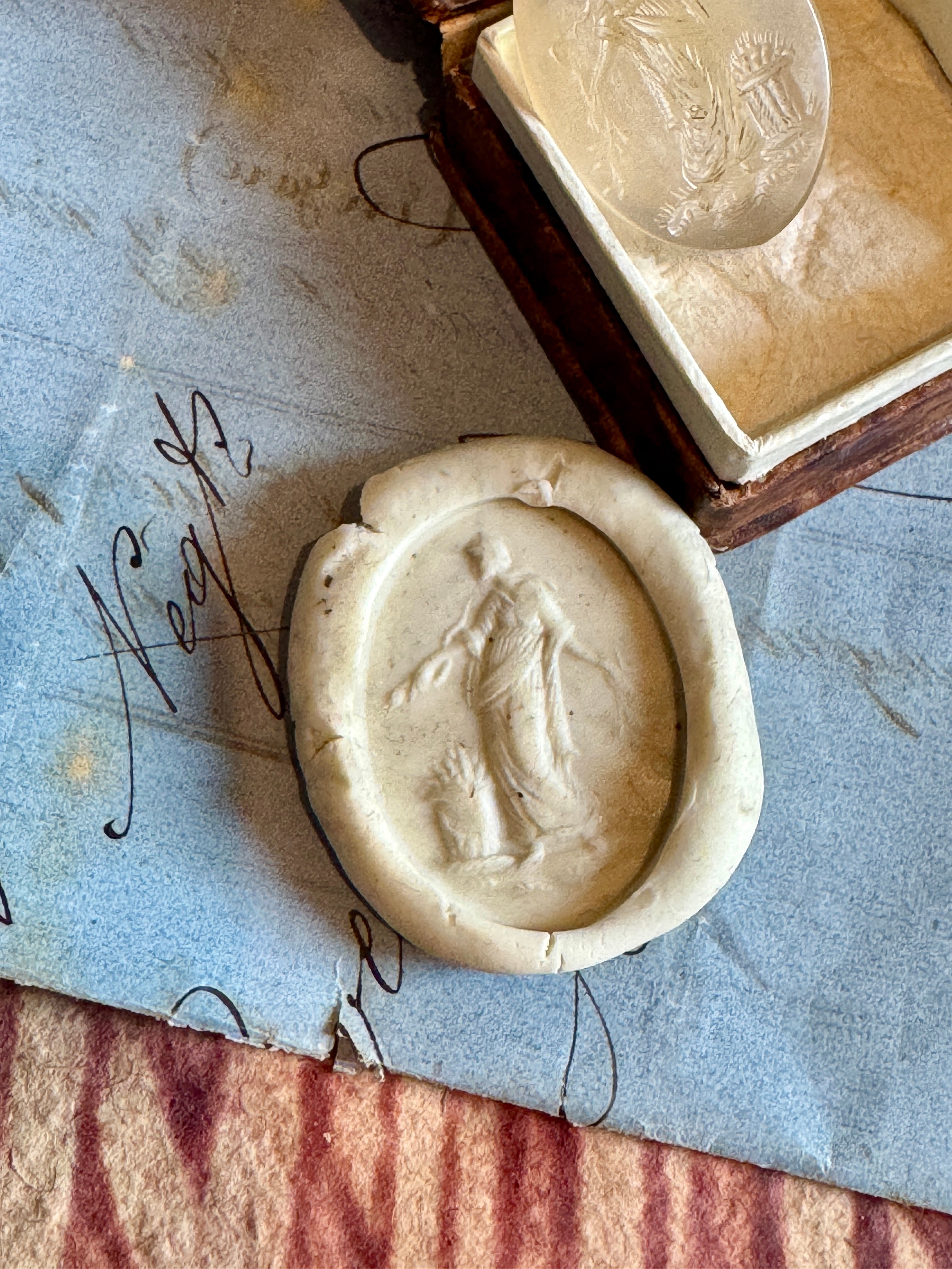 Antique Victorian Agate Intaglio Seal of Athena