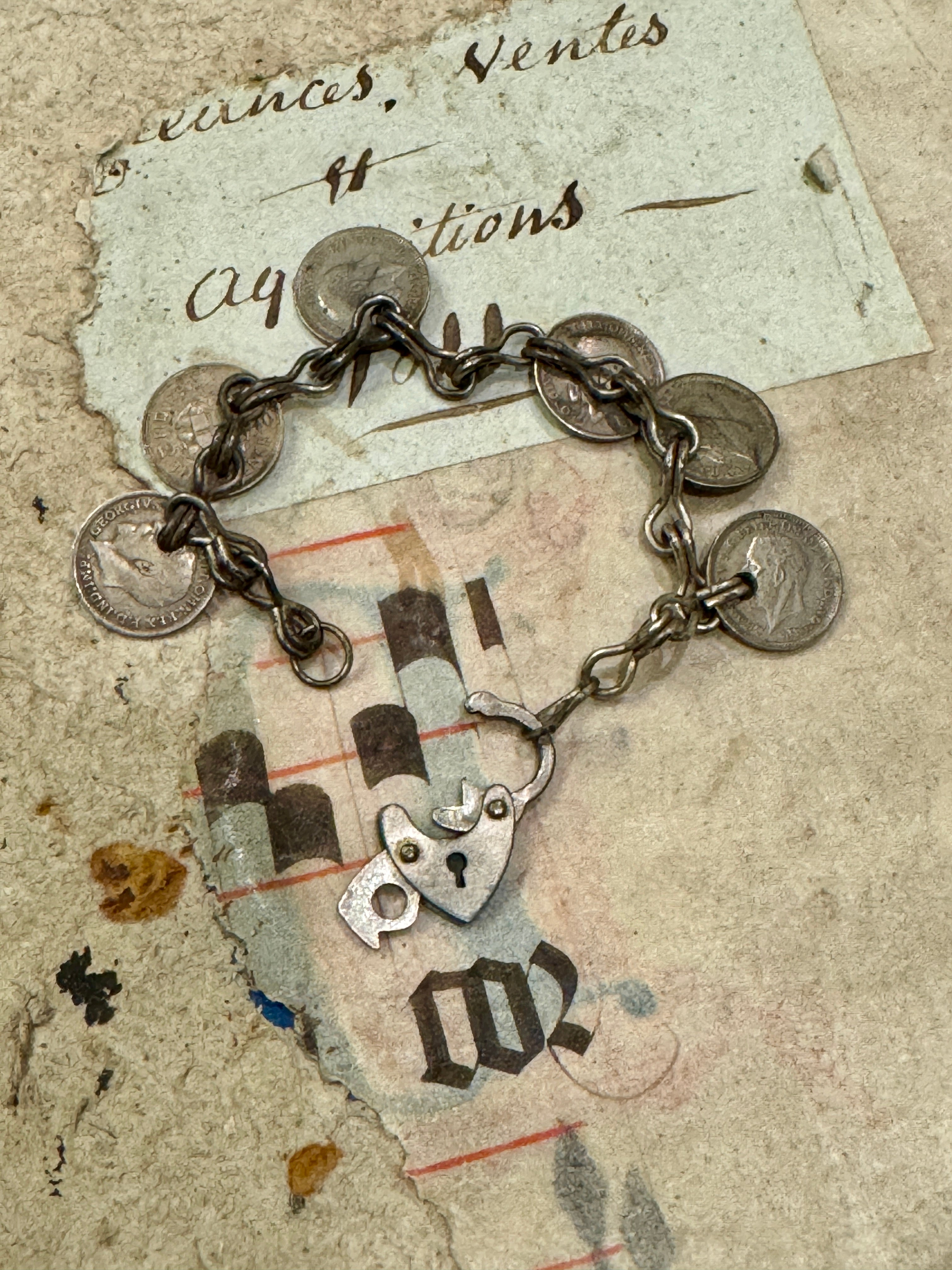 Great Britain, Silver 6 Pence King George V Bracelet