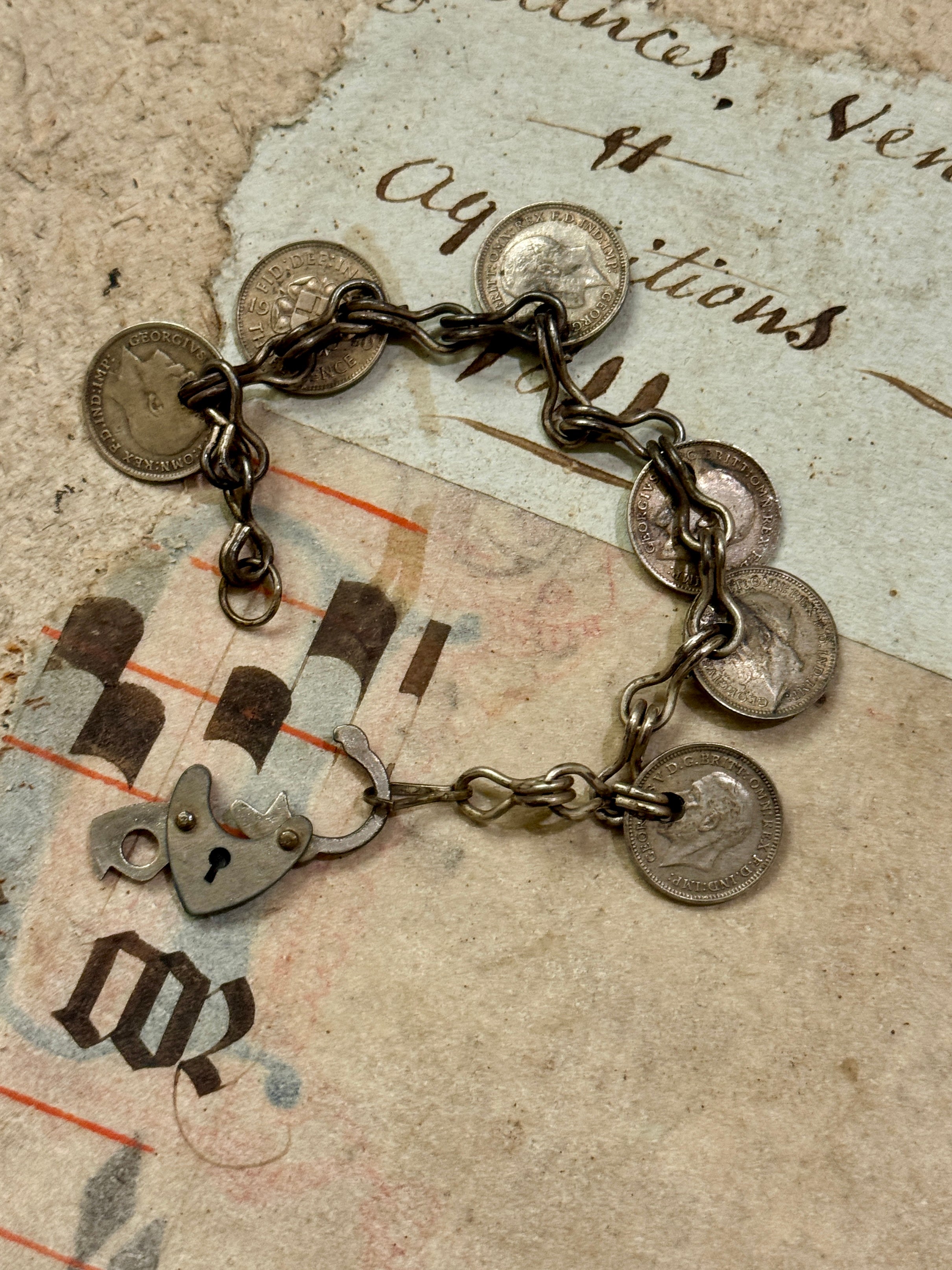 Great Britain, Silver 6 Pence King George V Bracelet