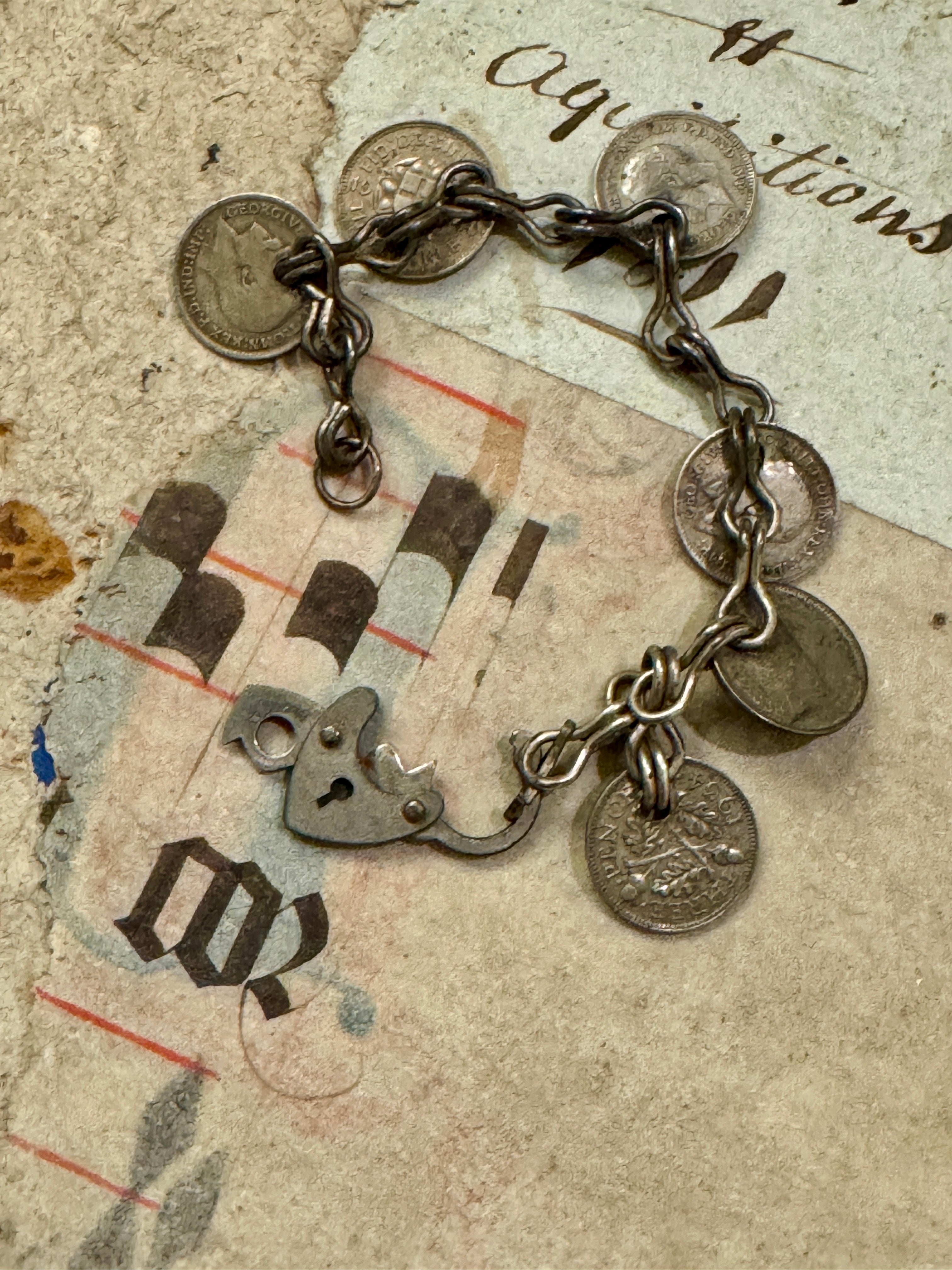 Great Britain, Silver 6 Pence King George V Bracelet