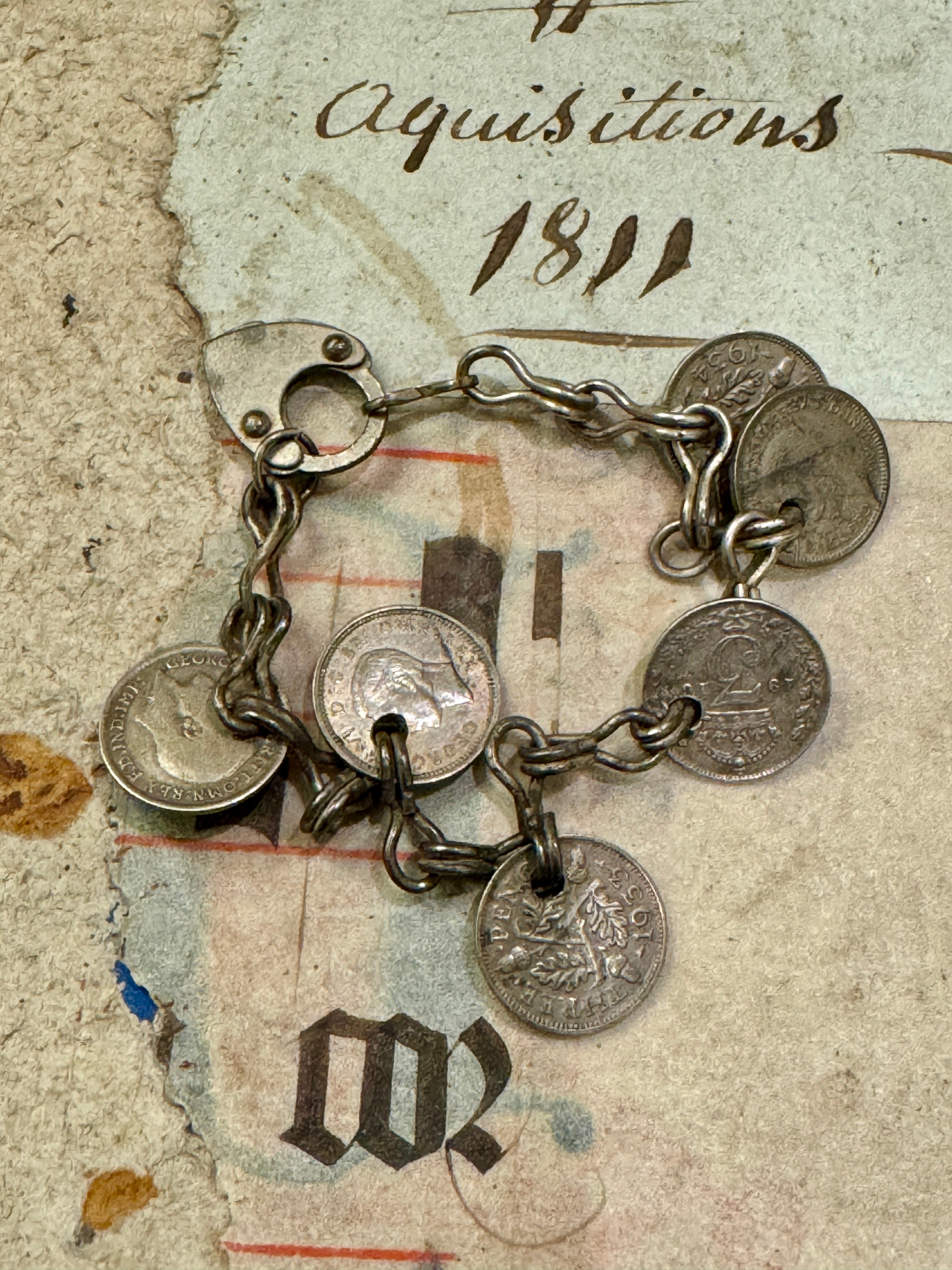 Great Britain, Silver 6 Pence King George V Bracelet