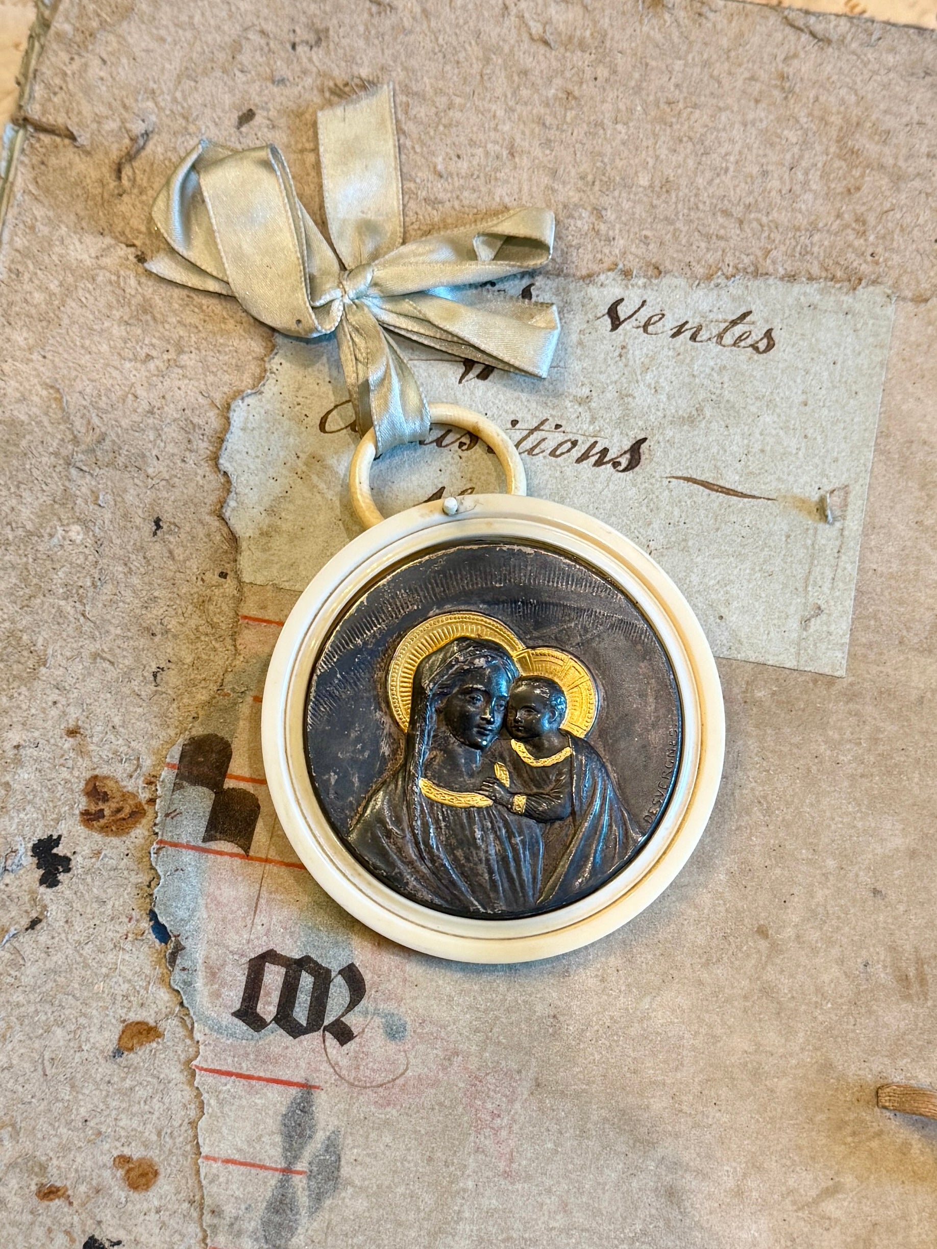 Antique French Cradle Medallion