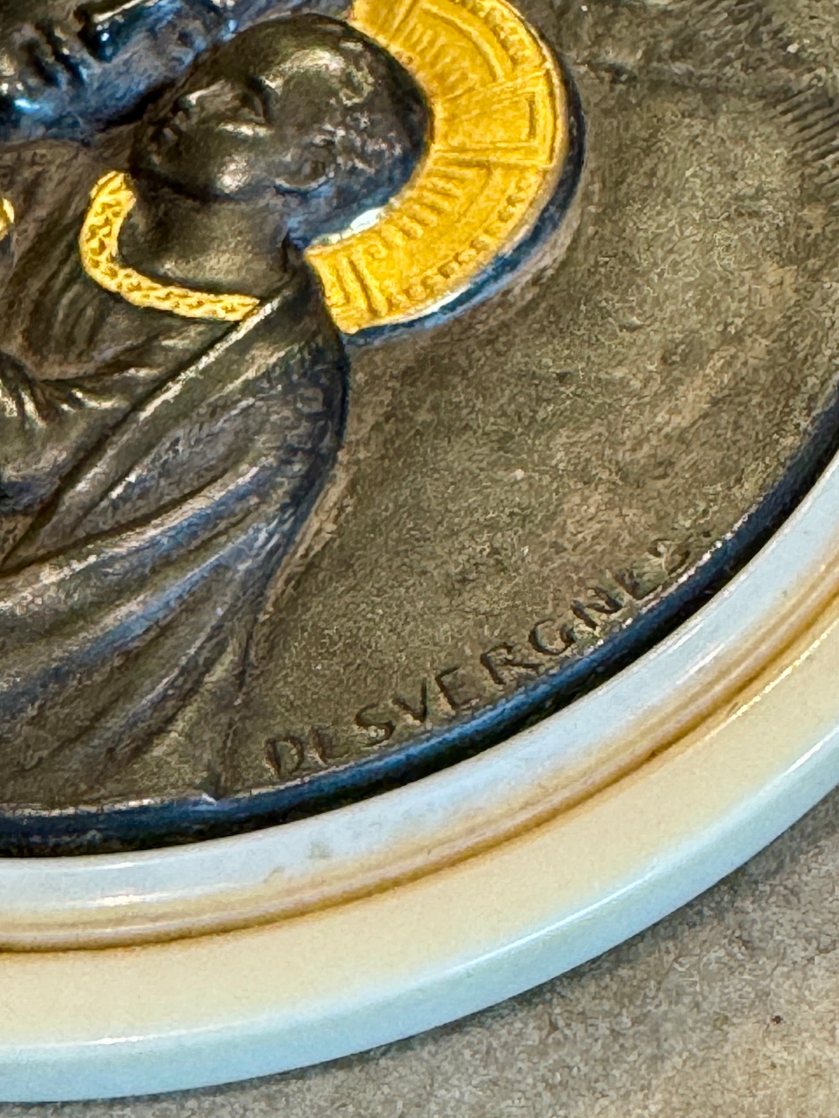 Antique French Cradle Medallion