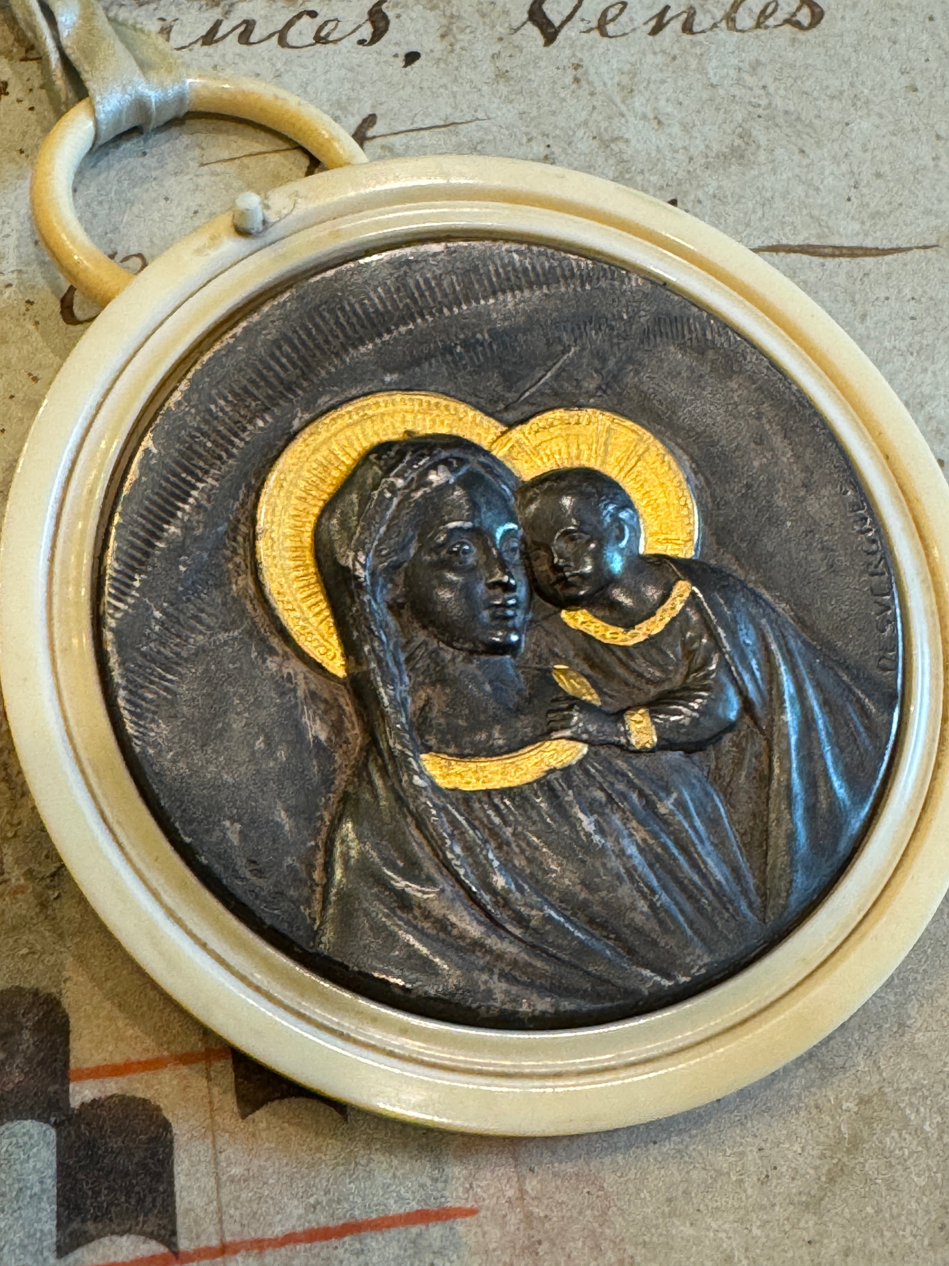 Antique French Cradle Medallion