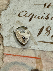Silver Heart Lock Pendant