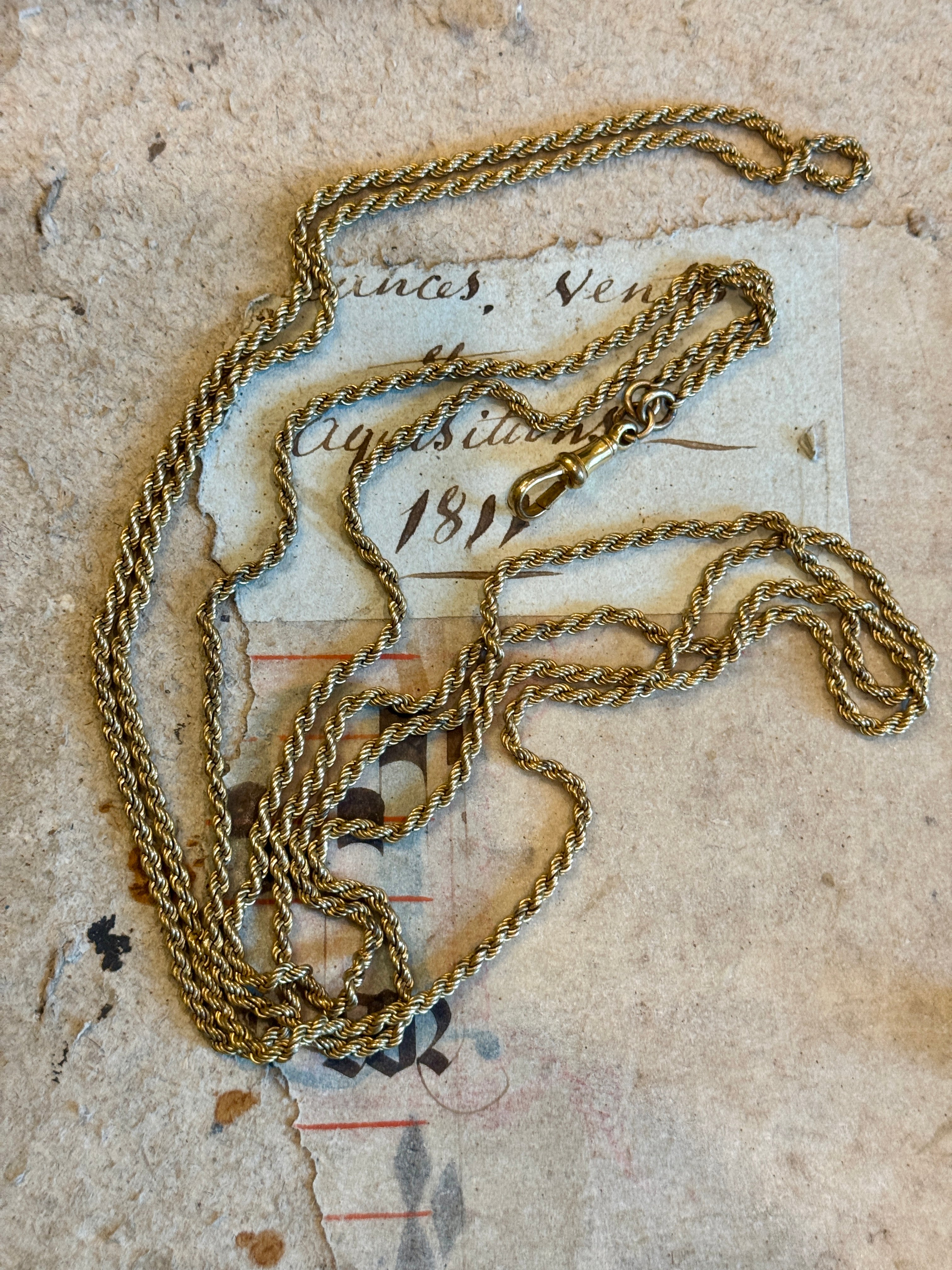 Antique Victorian Rolled Gold Guard / Muff Chain