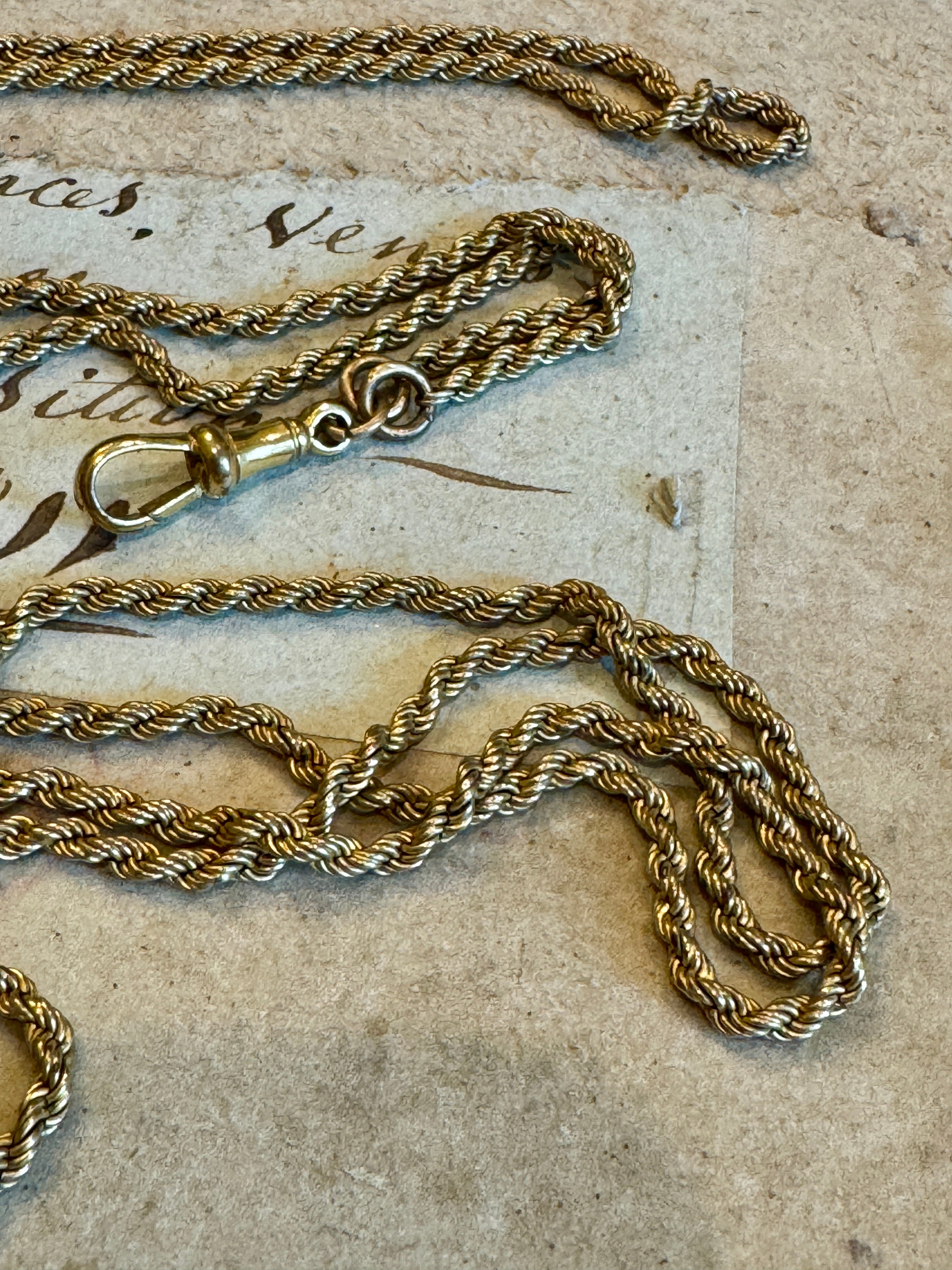 Antique Victorian Rolled Gold Guard / Muff Chain