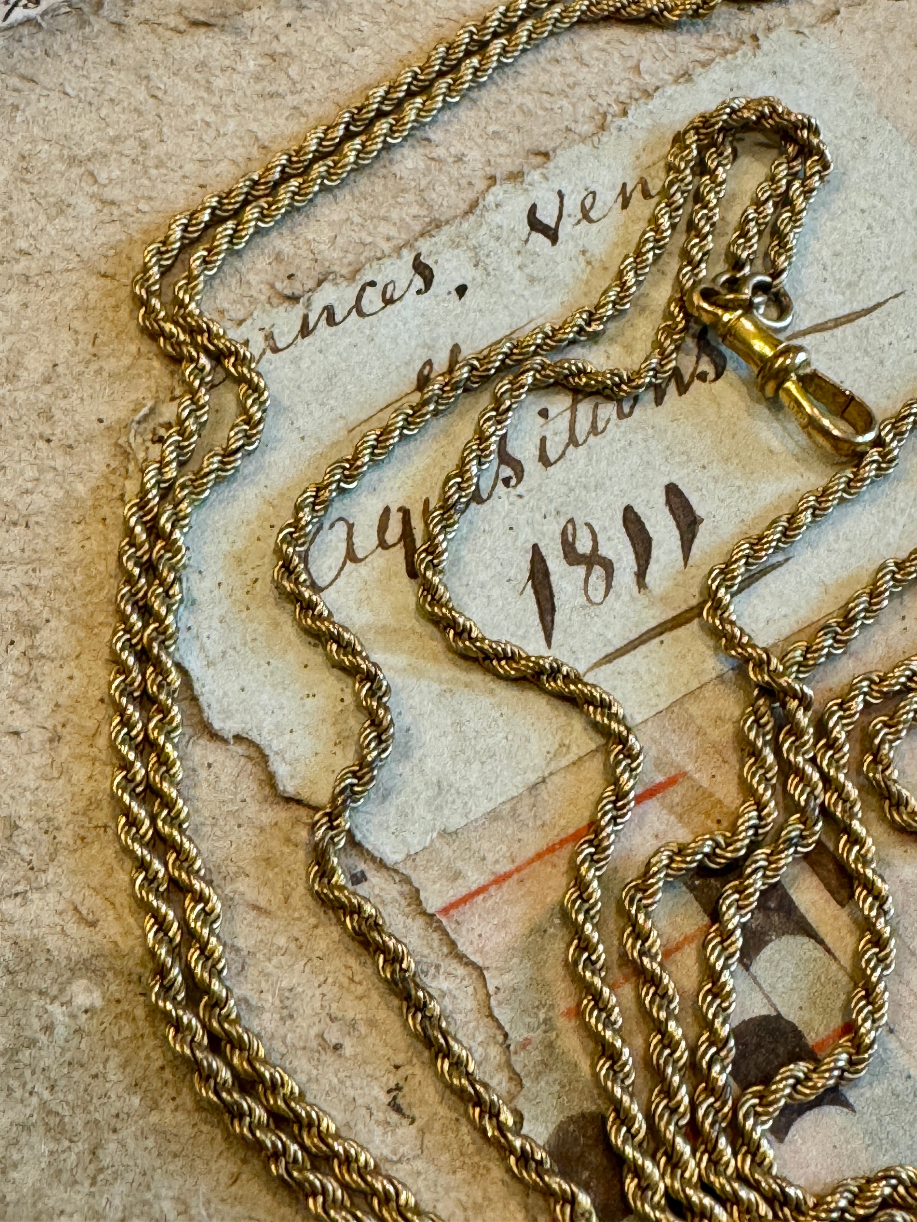 Antique Victorian Rolled Gold Guard / Muff Chain