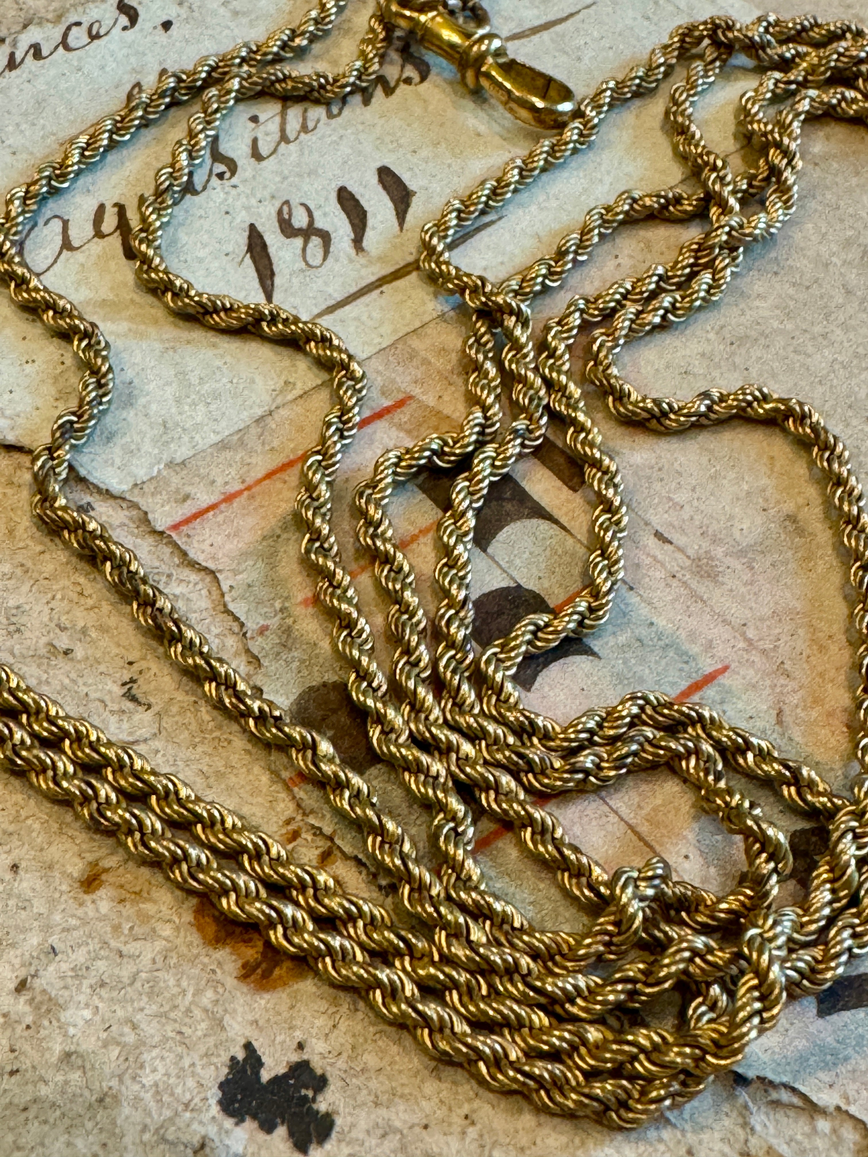 Antique Victorian Rolled Gold Guard / Muff Chain