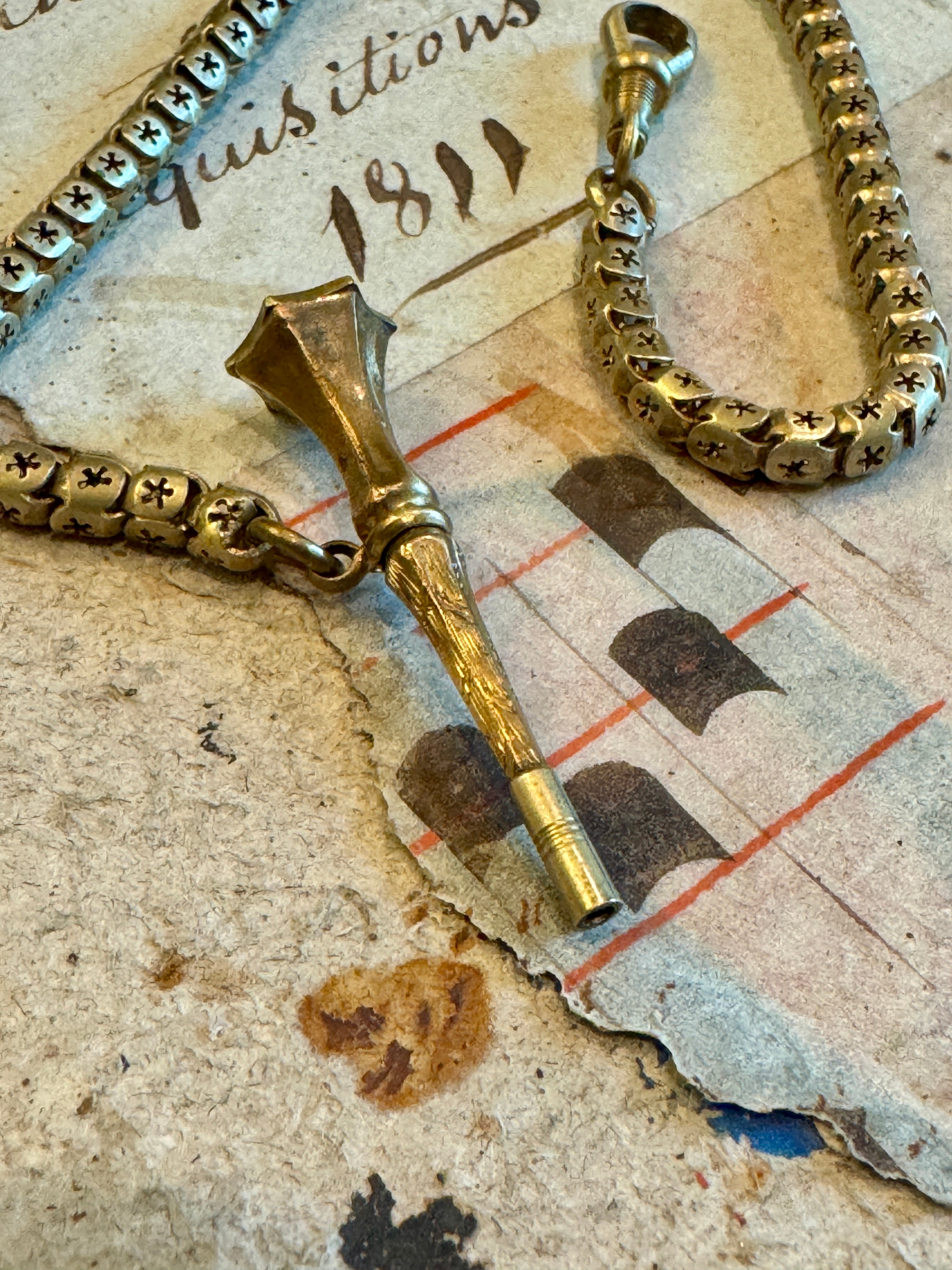 Antique Victorian Rolled Gold Watch FOB/SEAL Chain