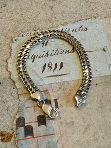 Vintage Sterling Silver Flat link Bracelet