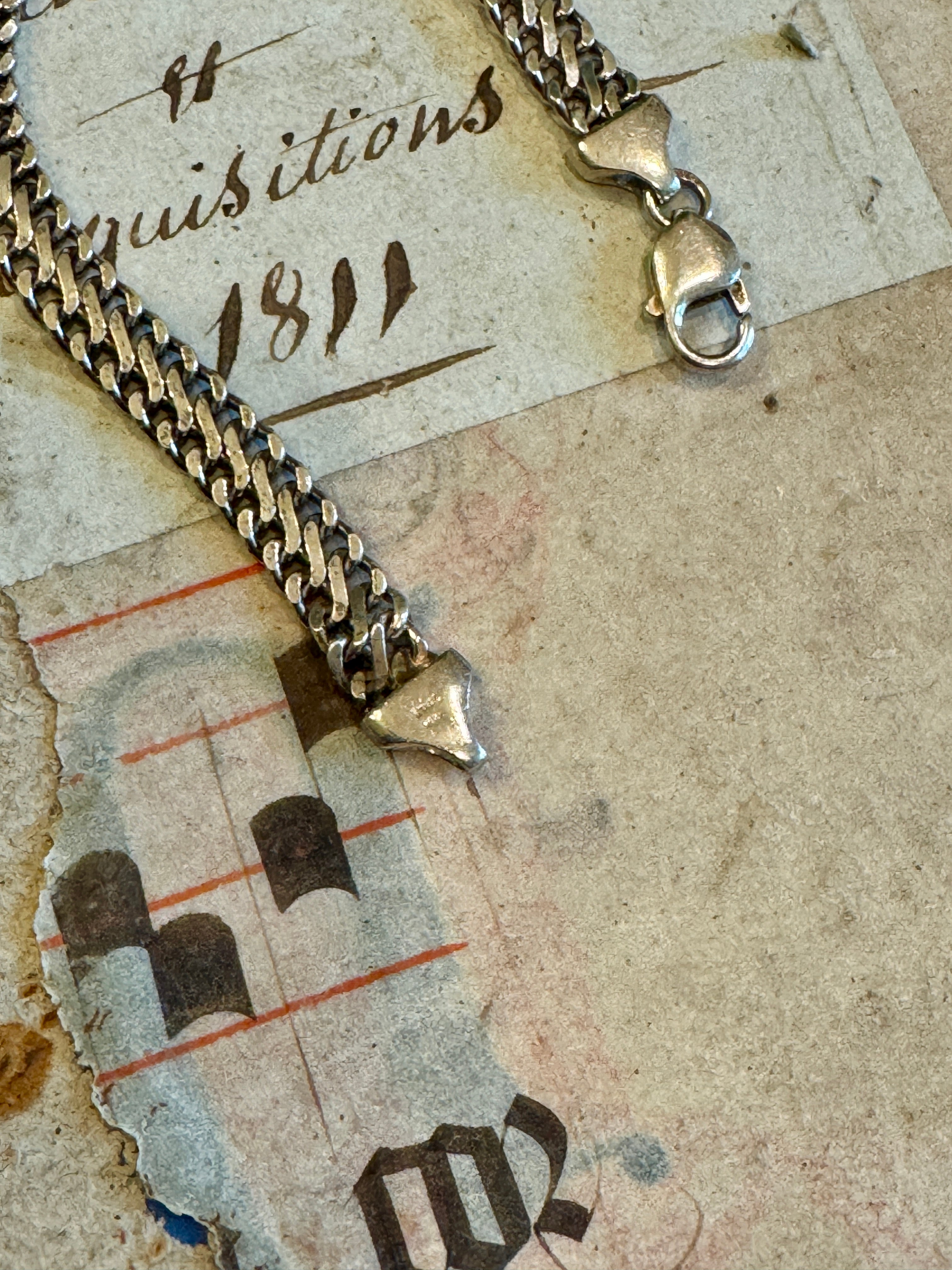 Vintage Sterling Silver Flat link Bracelet