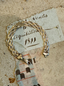 Vintage Sterling Silver Herringbone Bracelet