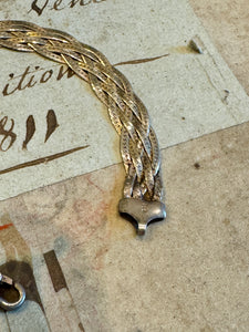 Vintage Sterling Silver Herringbone Bracelet