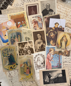 Set of 18 - 19th - 20th C French Religious Holy Cards