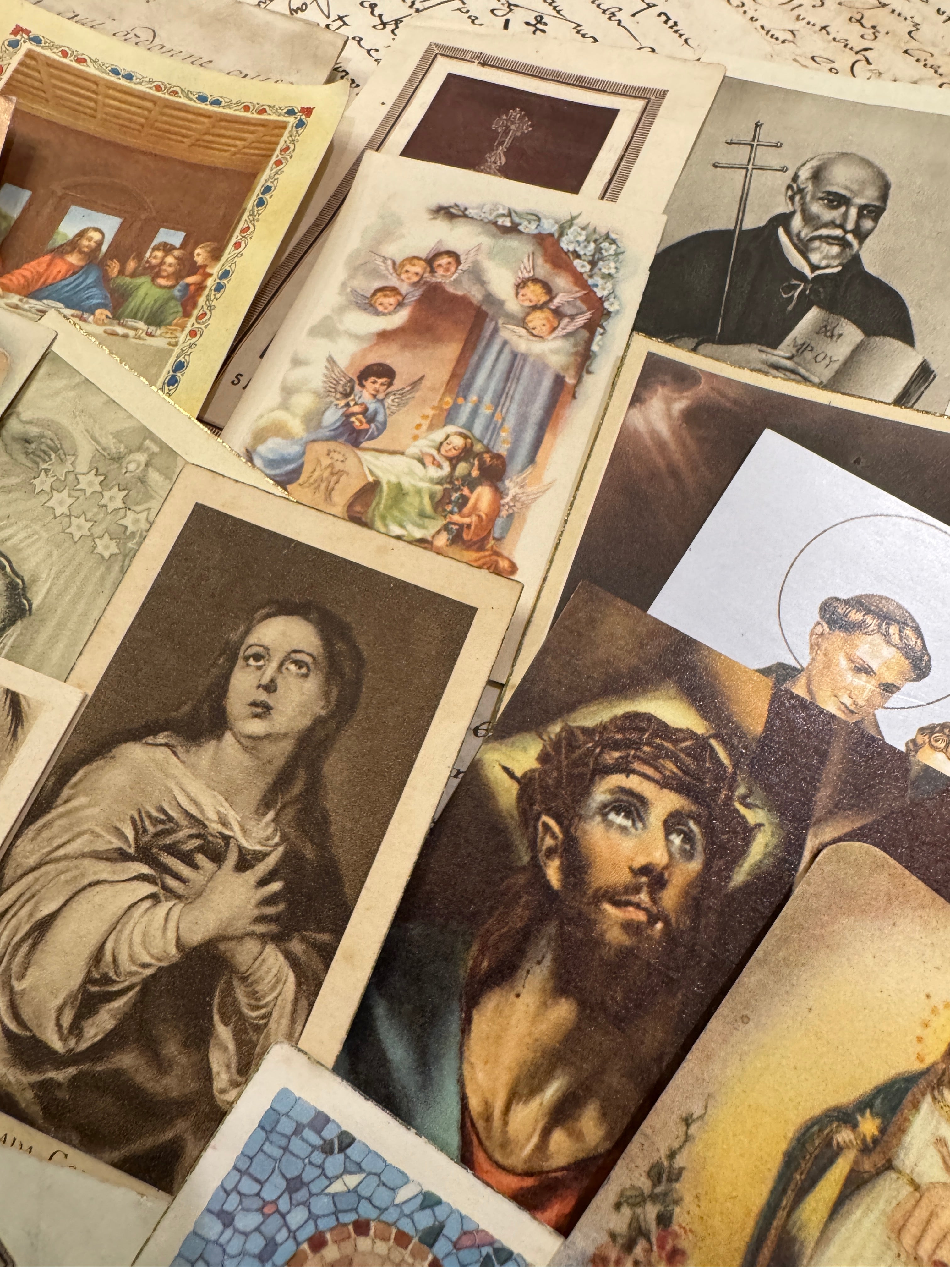 Set of 18 - 19th - 20th C French Religious Holy Cards