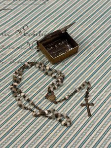 Antique French Communion Box and Rosary