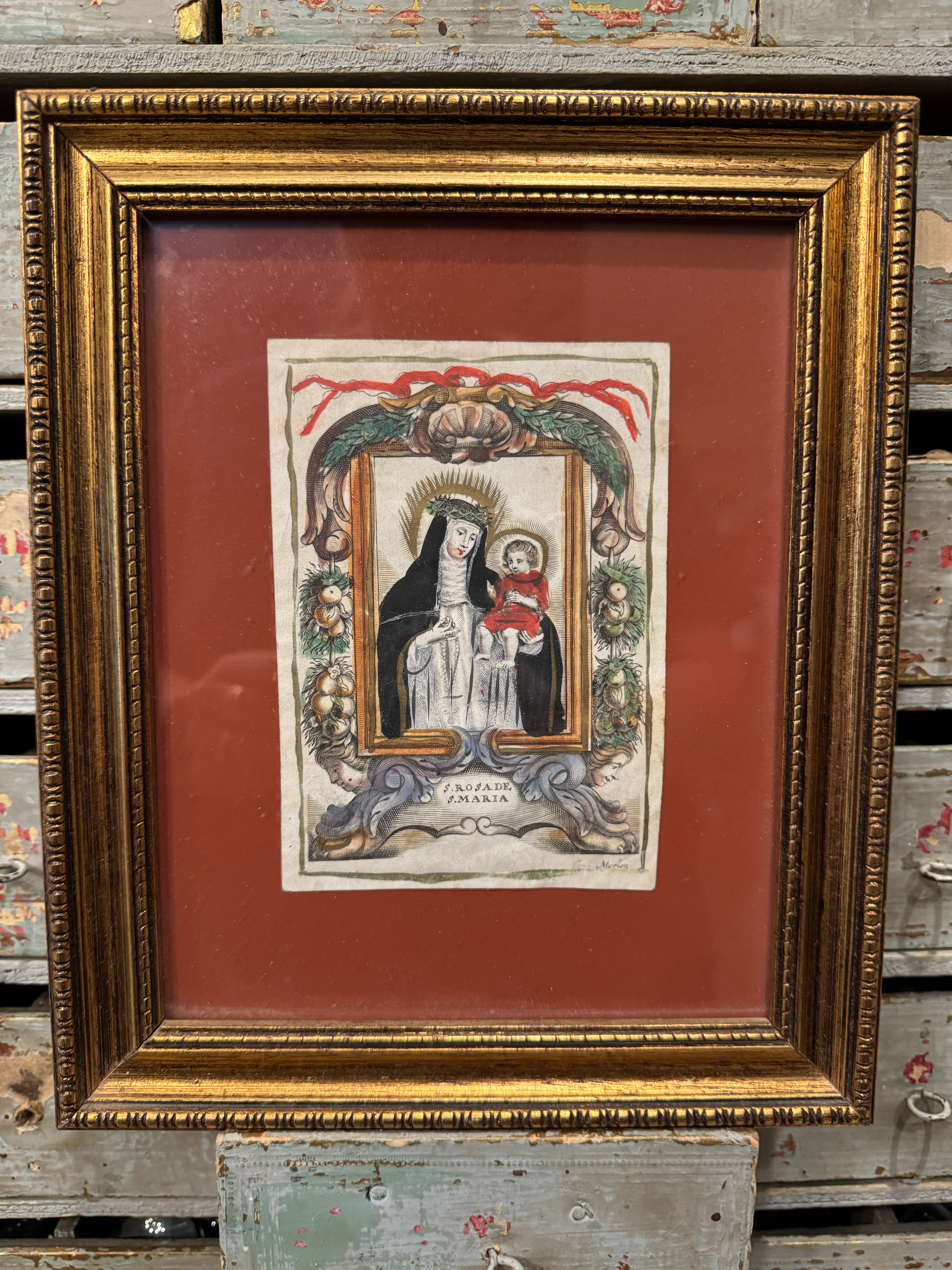 Antique French Late 1700s Framed Engraving
