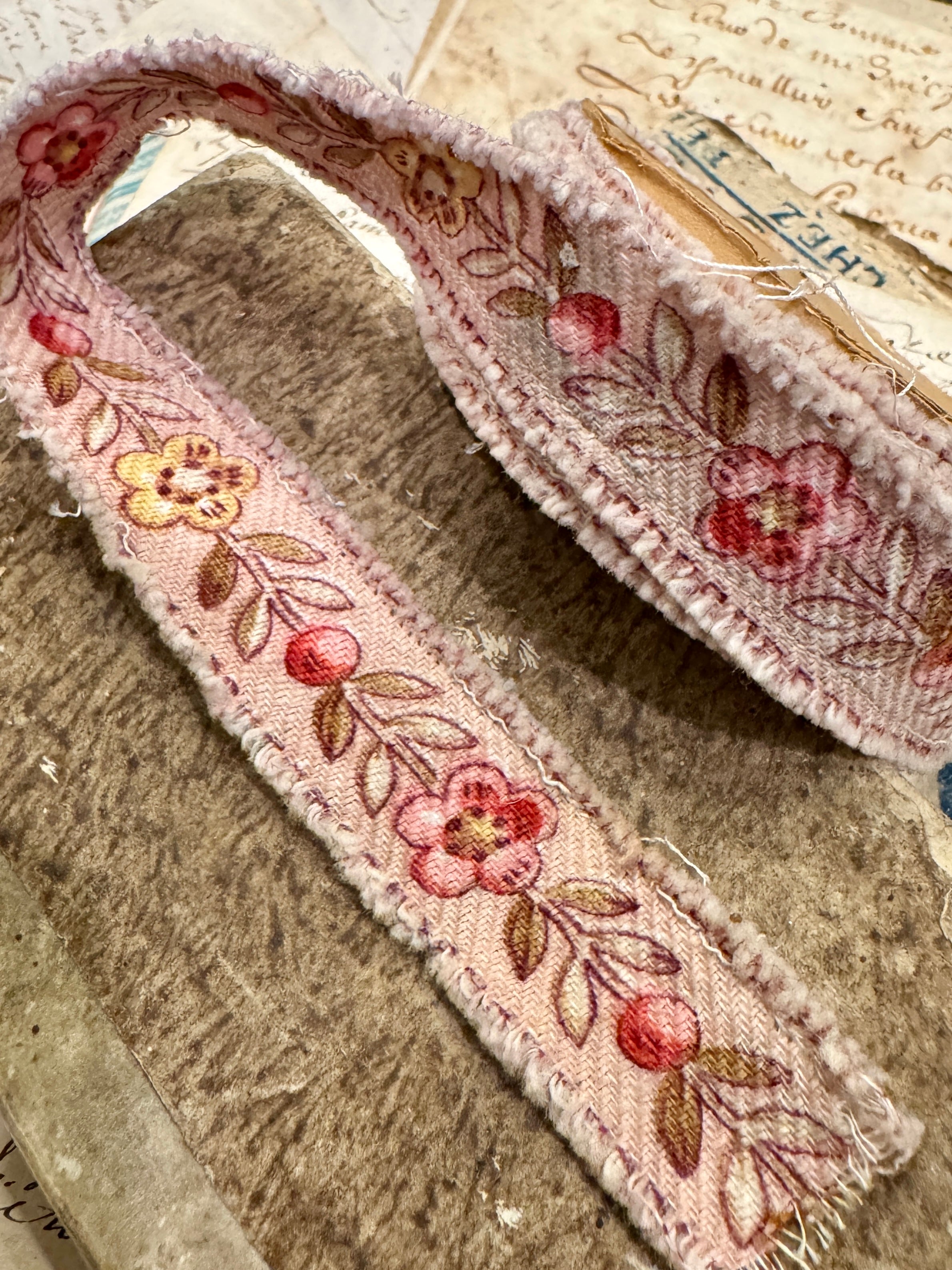 Vintage French Floral Cotton Ribbon