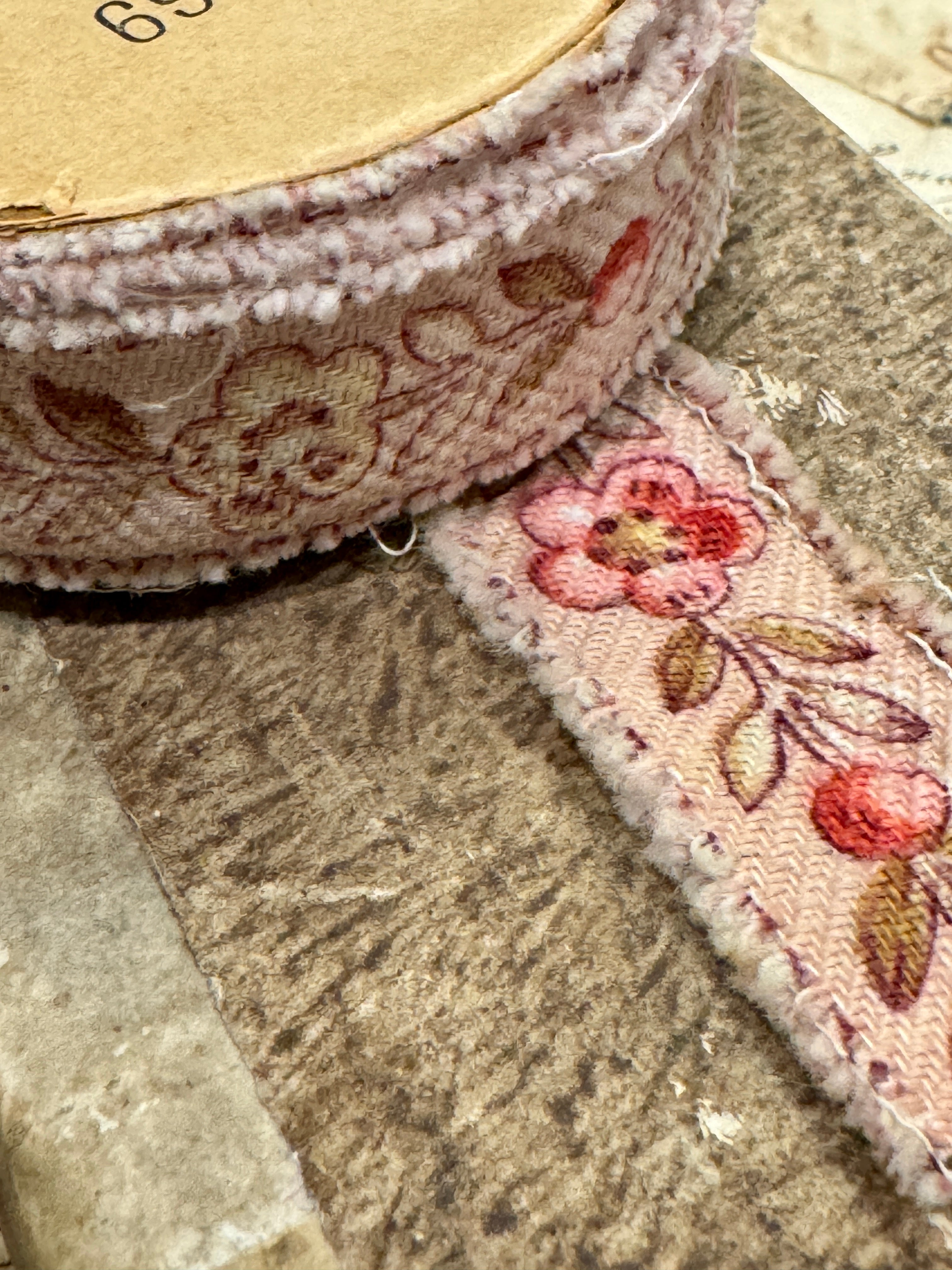 Vintage French Floral Cotton Ribbon