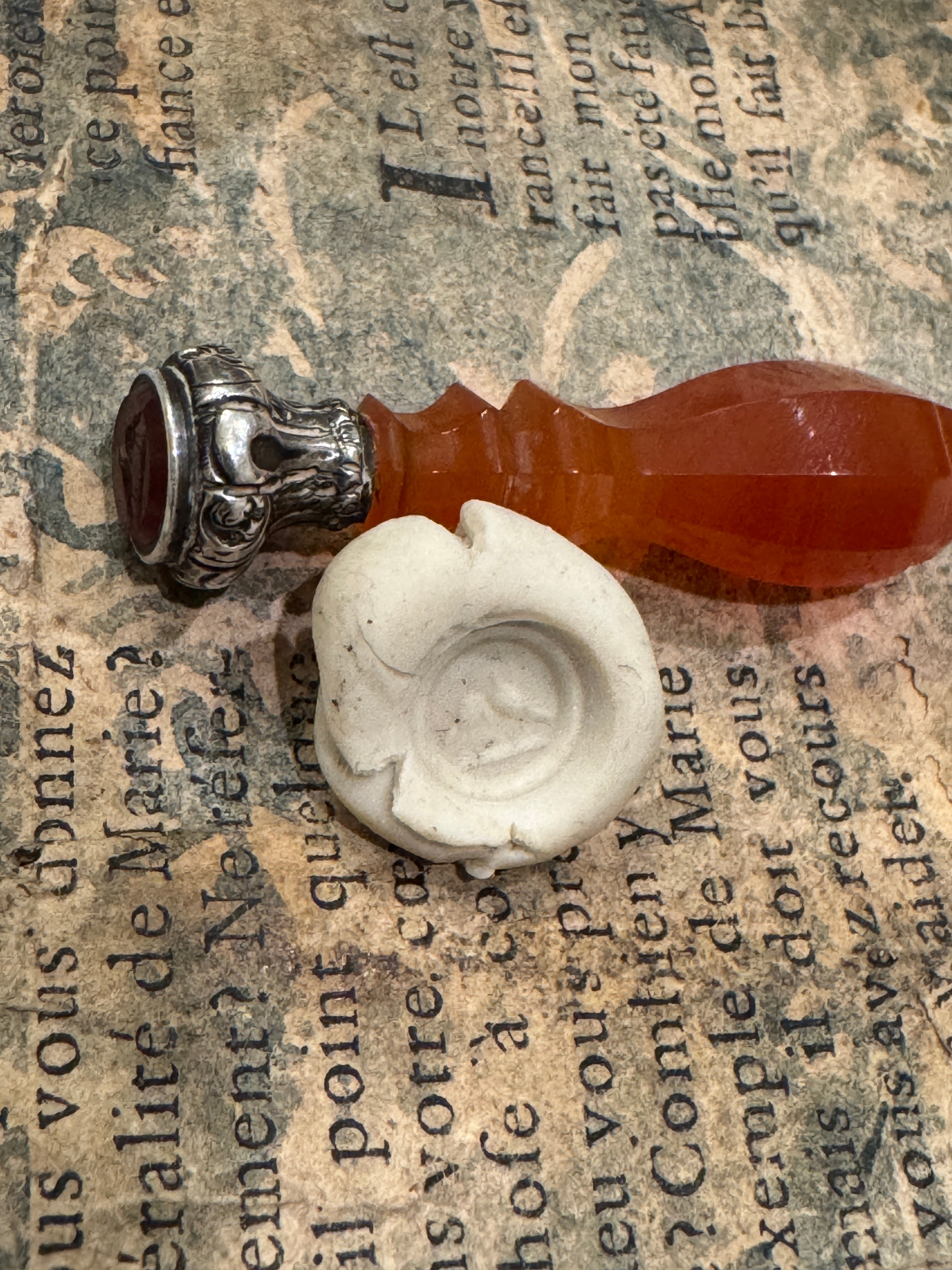 RESERVED - Antique Victorian Carnelian Bird Desk Seal