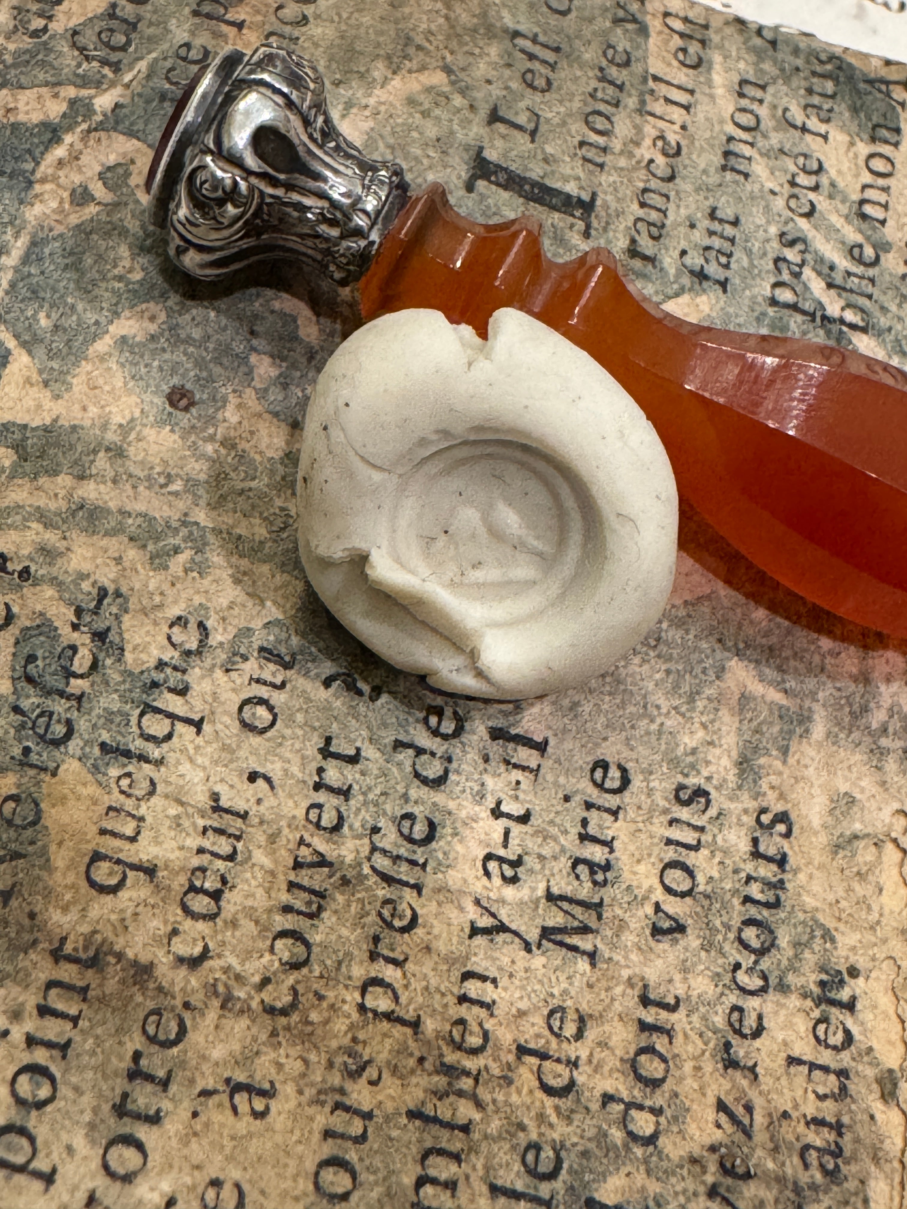 RESERVED - Antique Victorian Carnelian Bird Desk Seal