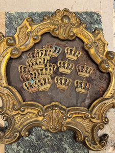 1800s Antique French Metal Crown