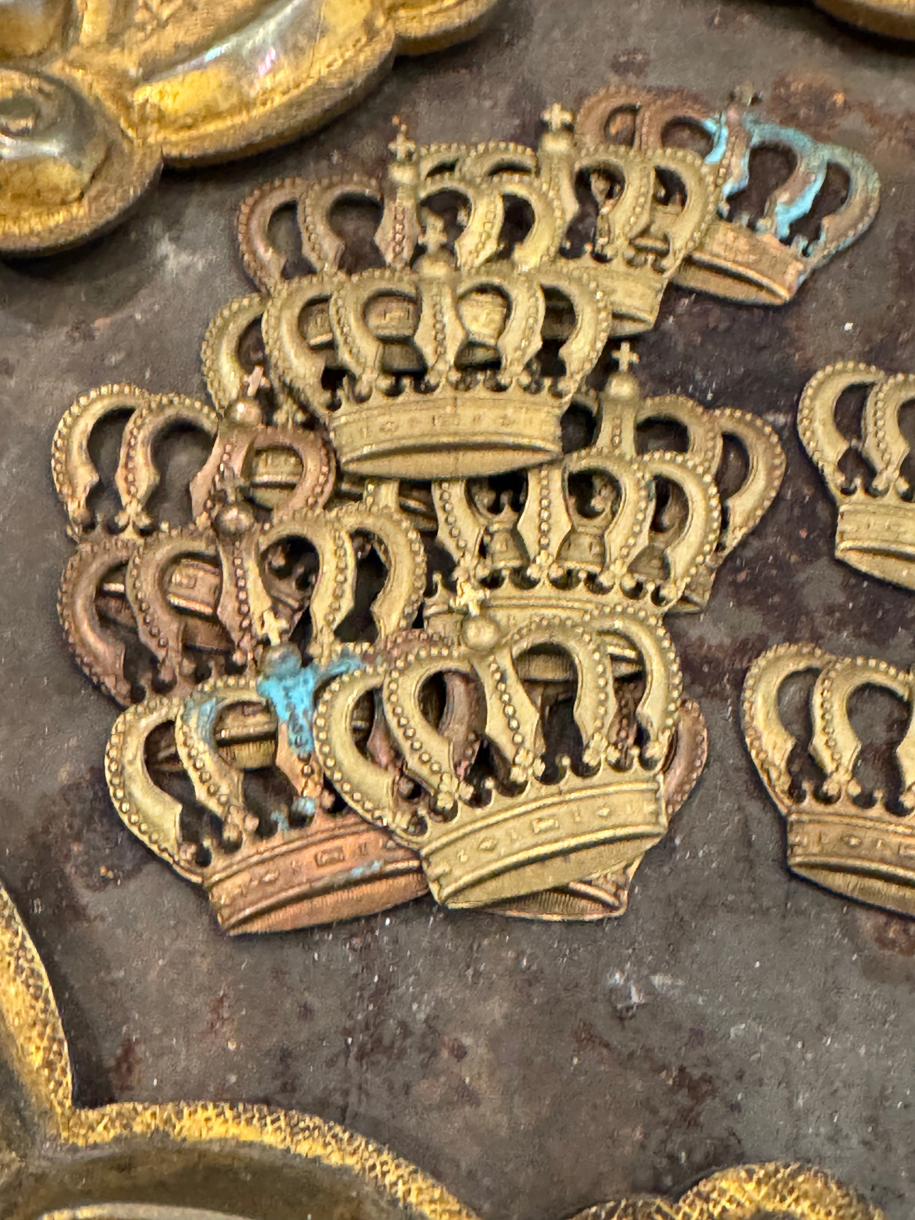 1800s Antique French Metal Crown