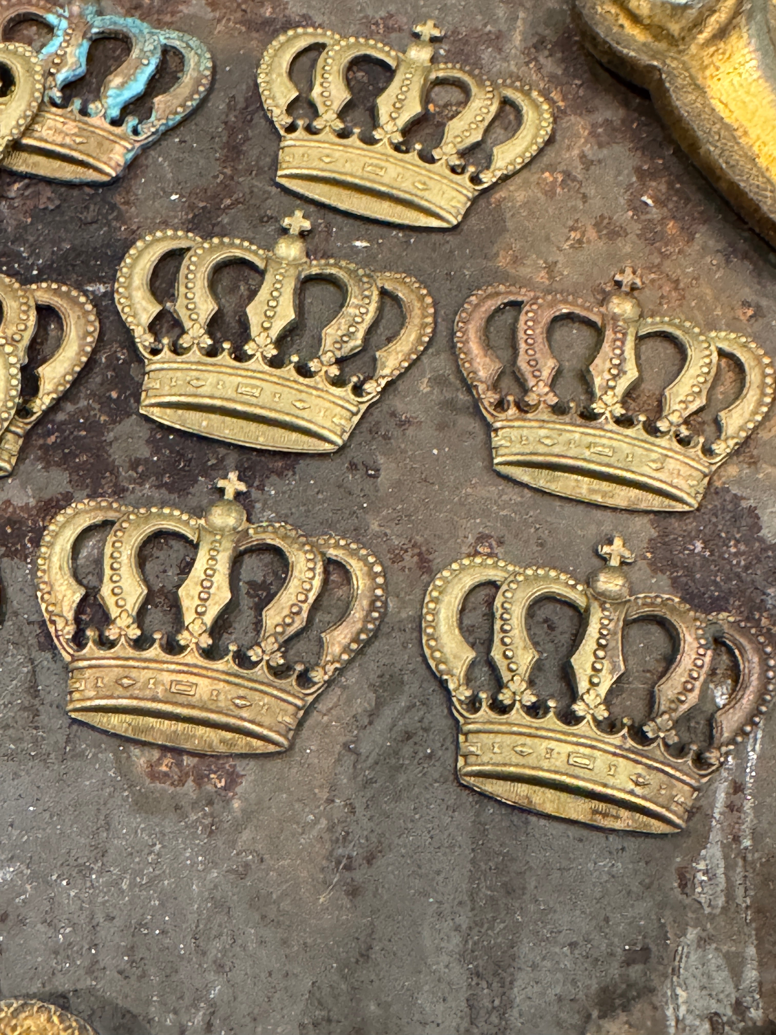 1800s Antique French Metal Crown