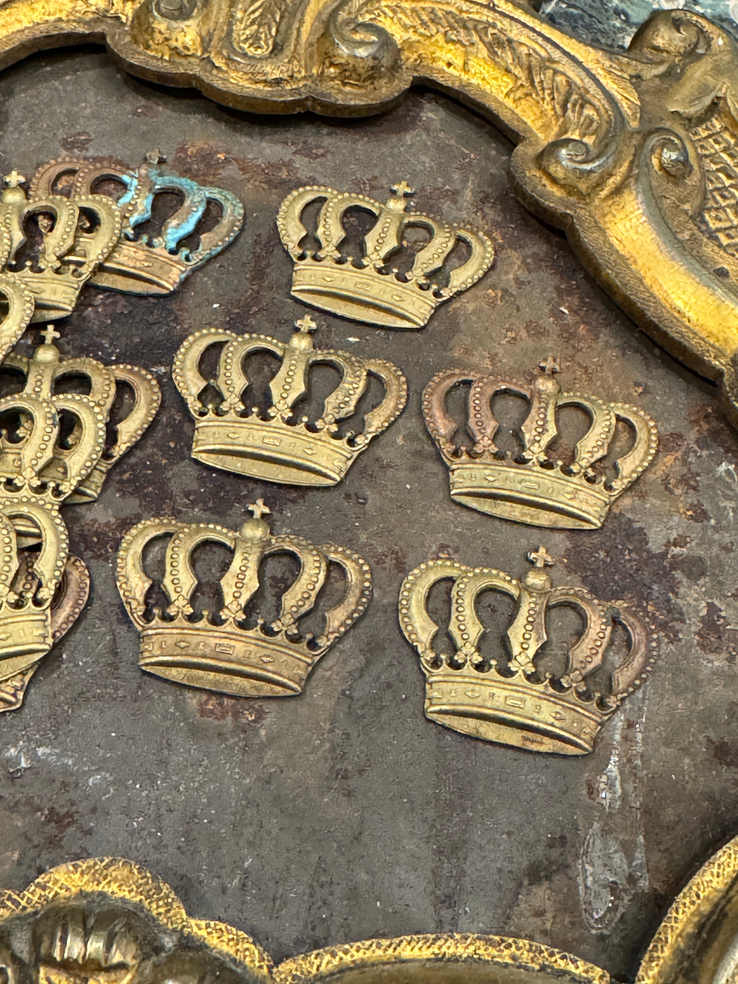 1800s Antique French Metal Crown