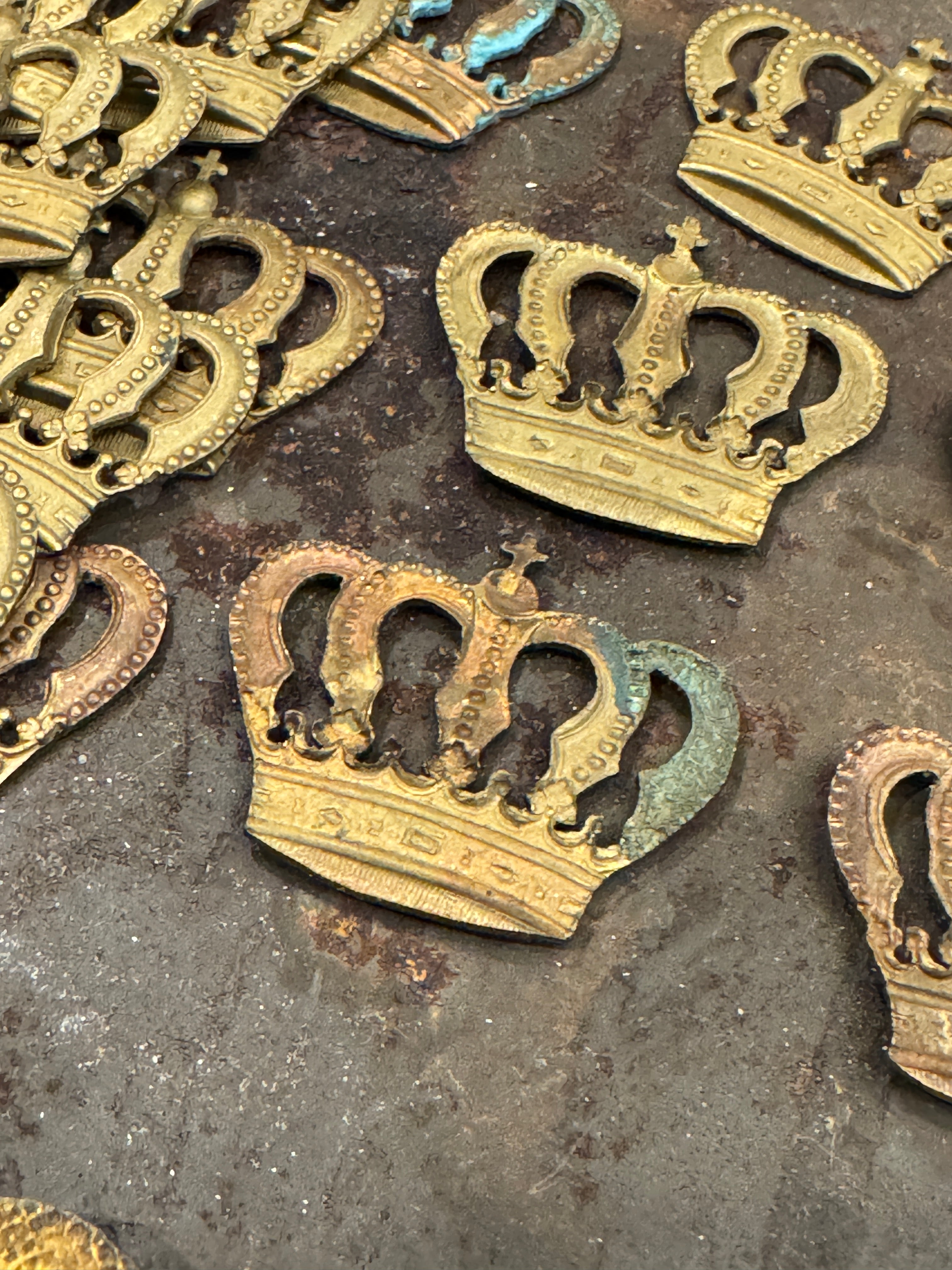 1800s Antique French Metal Crown